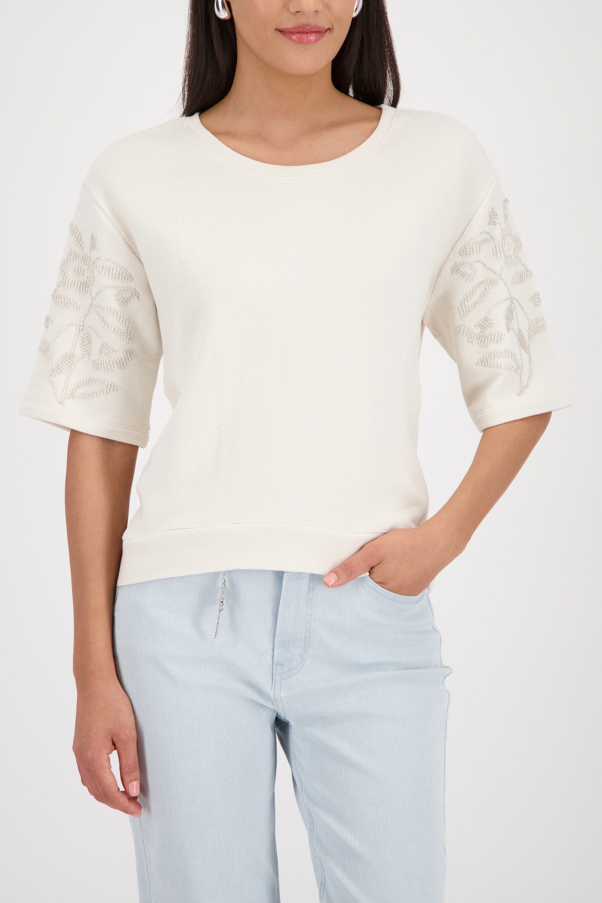 Monari Sweatshirt Sweatshirt Perlenschmuck Regular fit mit Perlenschmuck günstig online kaufen