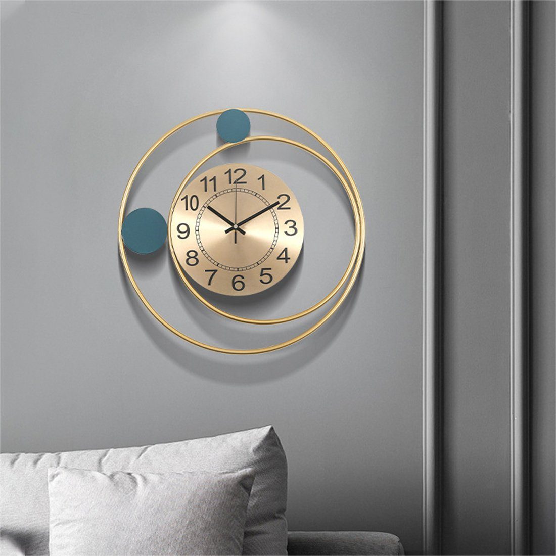 DÖRÖY Wanduhr 42cm runde dekorative aus Wanduhr moderne Uhr Eisen, kreative Wanduhr