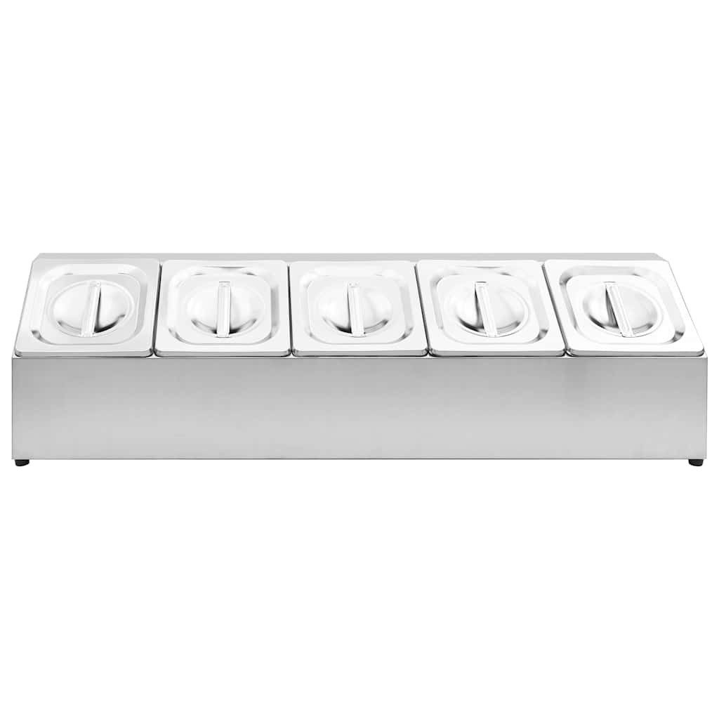 vidaXL Küchenregal Gastronorm-Ständer mit 5 GN 1/6 Behältern Edelstahl, 1-tlg.