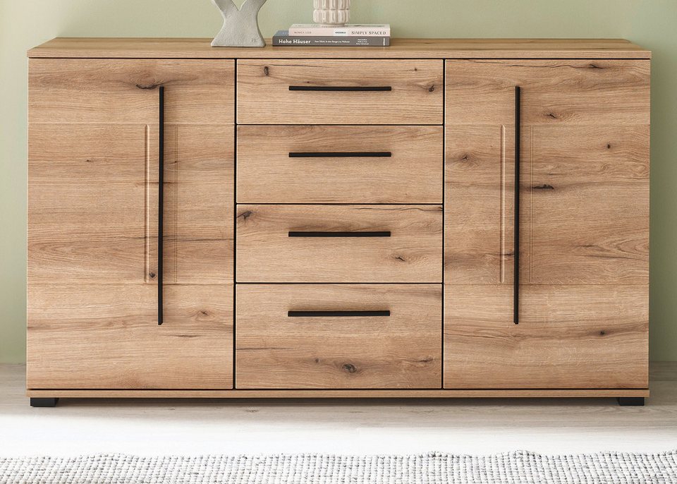 Furn.Design Sideboard Design-D (Kommode in Evoke Eiche Dekor, 150 x 86 cm), mit Soft-Close-Funktion, Sideboard