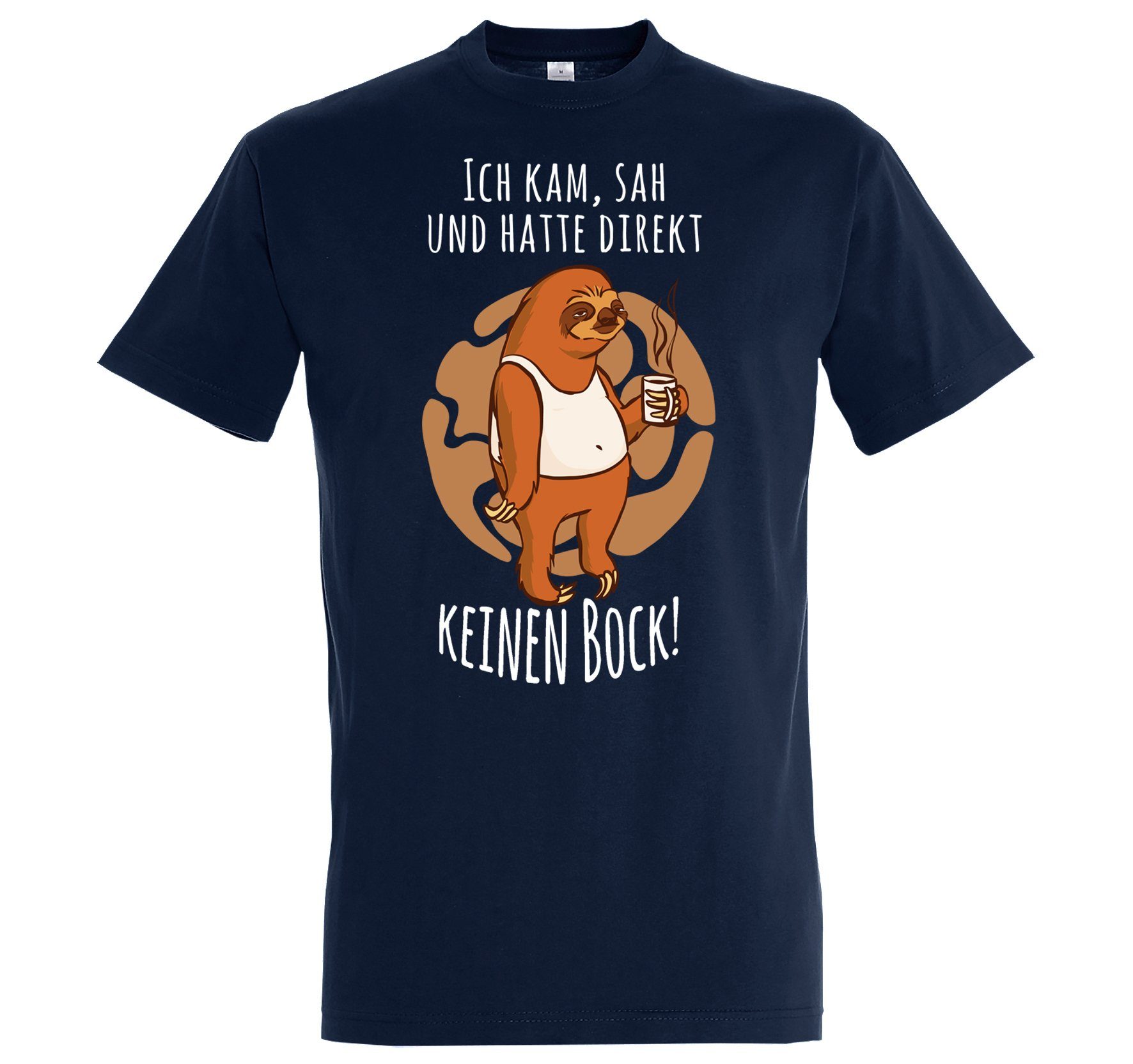 Youth Designz T-Shirt ICH KAM SAH UND HATTE DIREKT KEINEN BOCK! Herren Shirt mit modischem Frontprint Navy