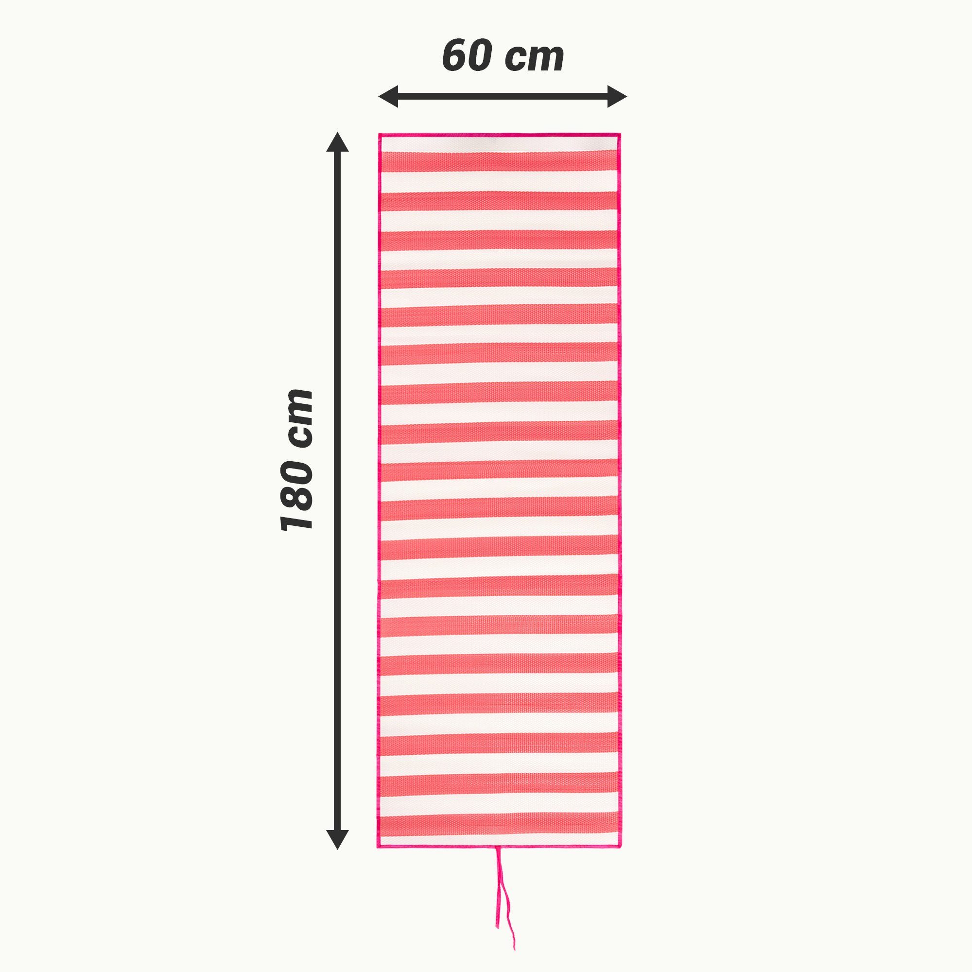 Strandtuch JEMIDI faltbar Liegematte - rot 60x180cm tragbar Strandmatte weiß