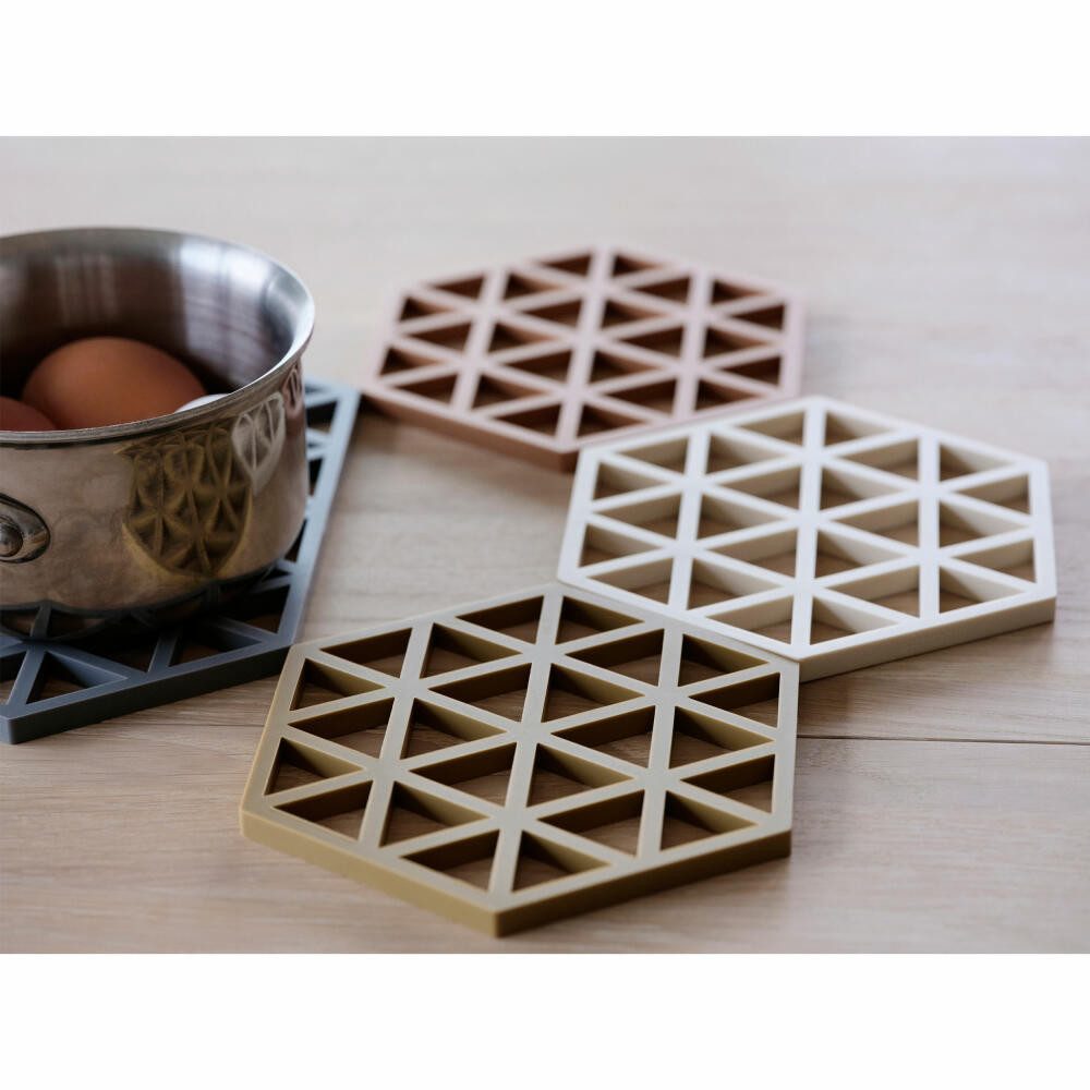 Zone Denmark Topfuntersetzer Triangles Light Terracotta, 16 x 14 cm