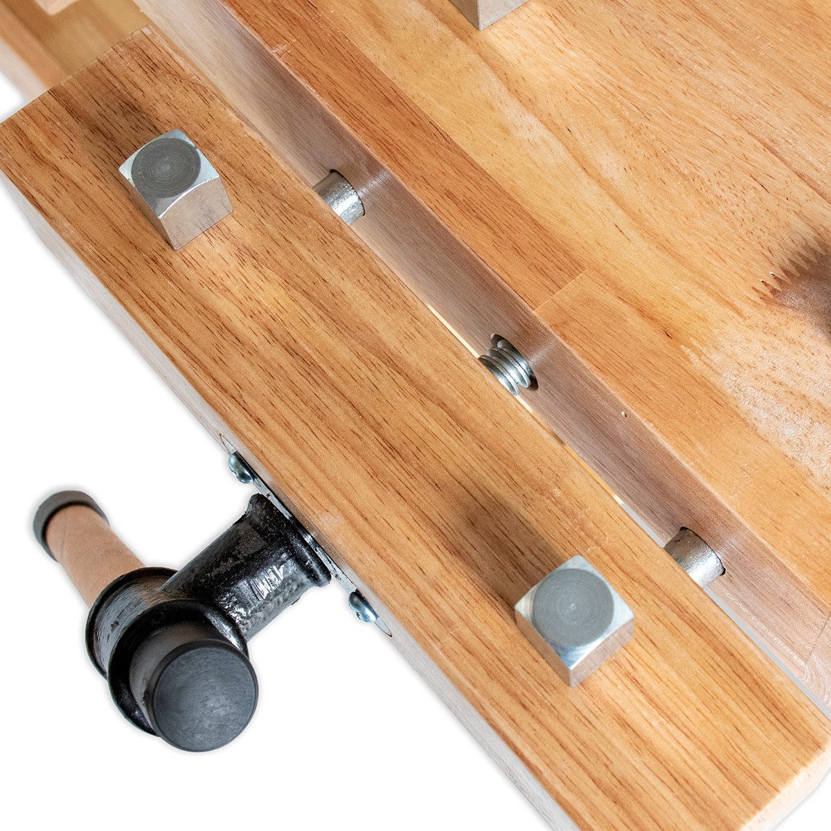 BAMATO Hobelbank WORK-1260, (1-tlg), 1x Spannzange, 8x Bankhaken, Massivholz Hobelbank, Holzwerkbank