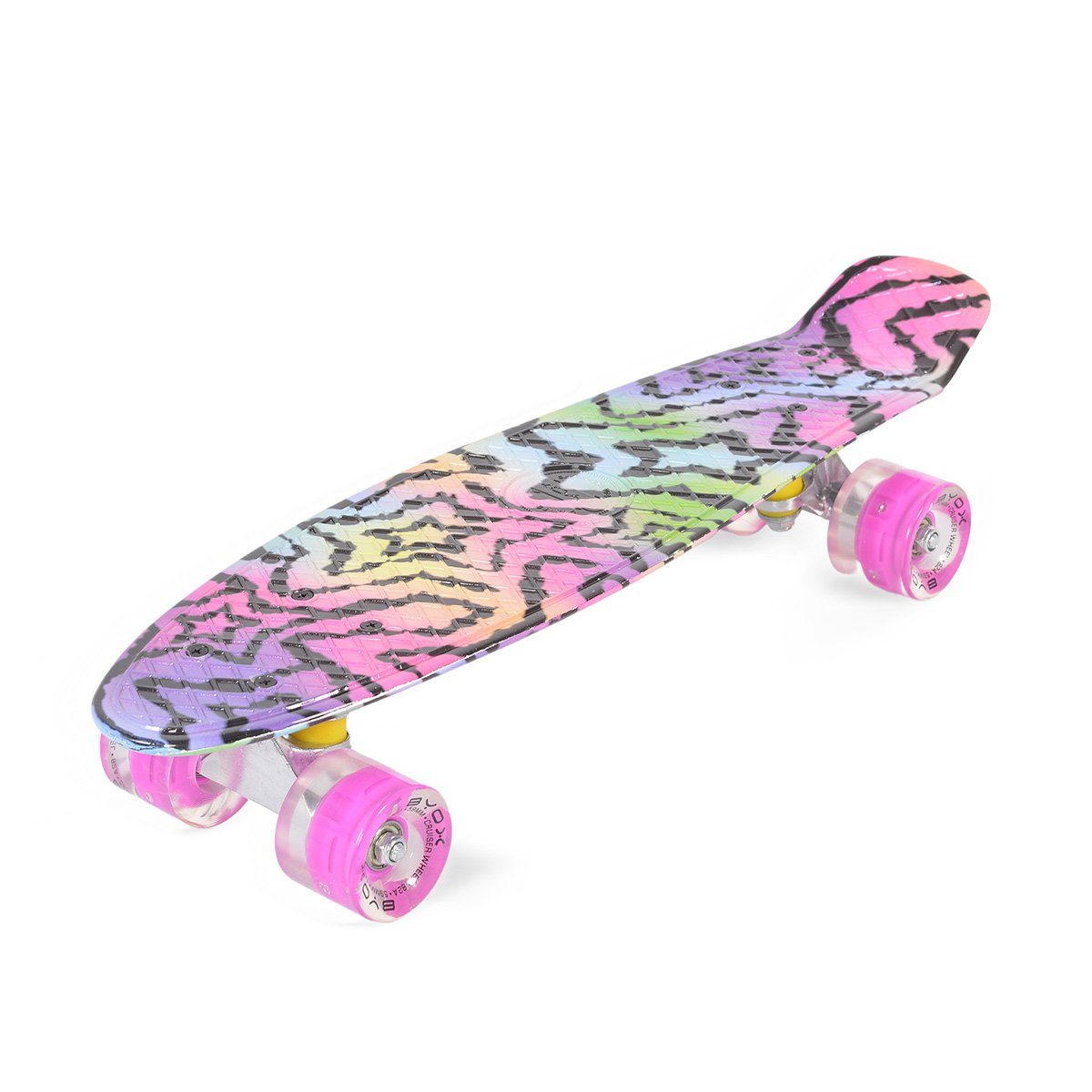 Byox Skateboard Kinder Skateboard Stars 22 Zoll, LED, 85A PU Rollen, ABEC 7, bis 85 kg