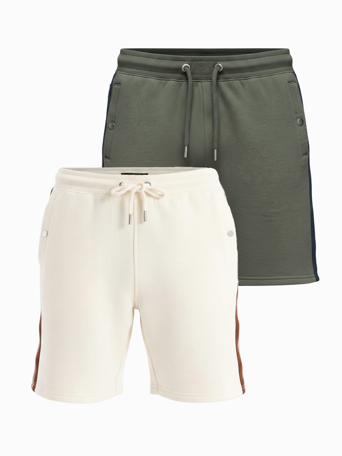 Sweatshorts Herren Sweatshorts mit elastischem Bund Green, cream M