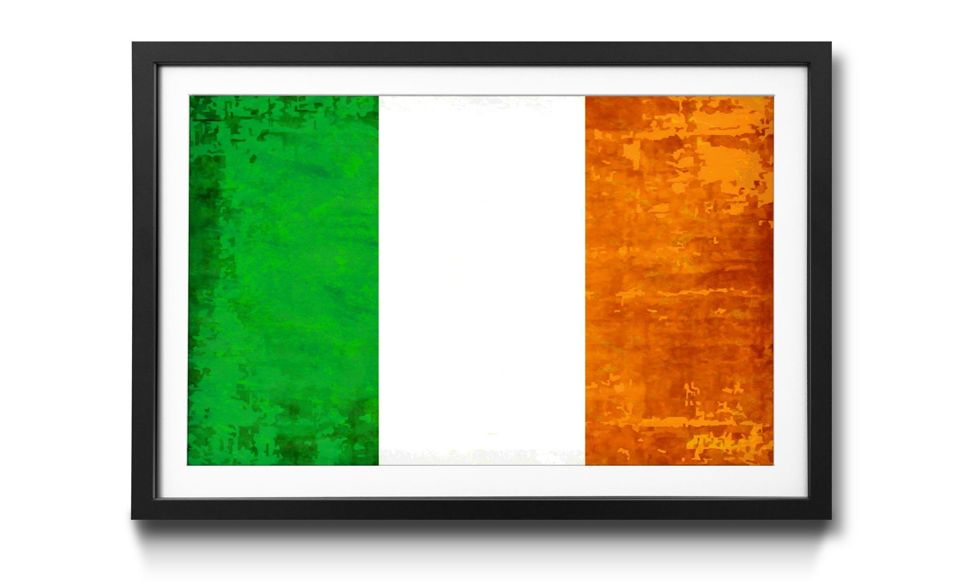 WandbilderXXL Bild mit Rahmen Irland, Flagge, Wandbild, in 4 Größen erhältlich | Bilder