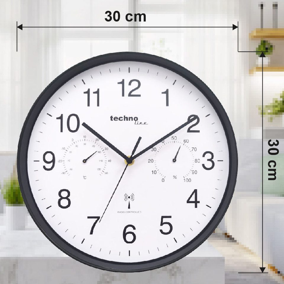 technoline Funkwanduhr WT 8945 (mit Temperatur- und Luftfeuchteanzeige)