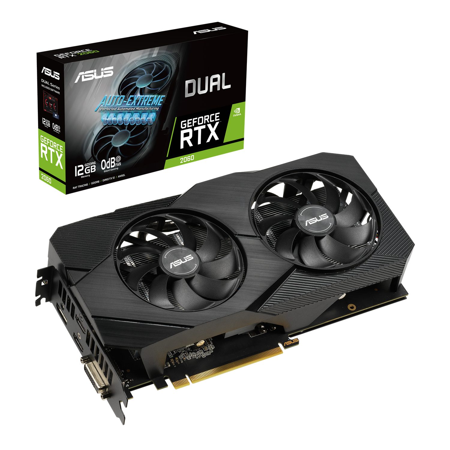 Asus Dual Nvidia GeForce RTX 2060 EVO 12GB Grafikkarte (GDDR6 Speicher ...