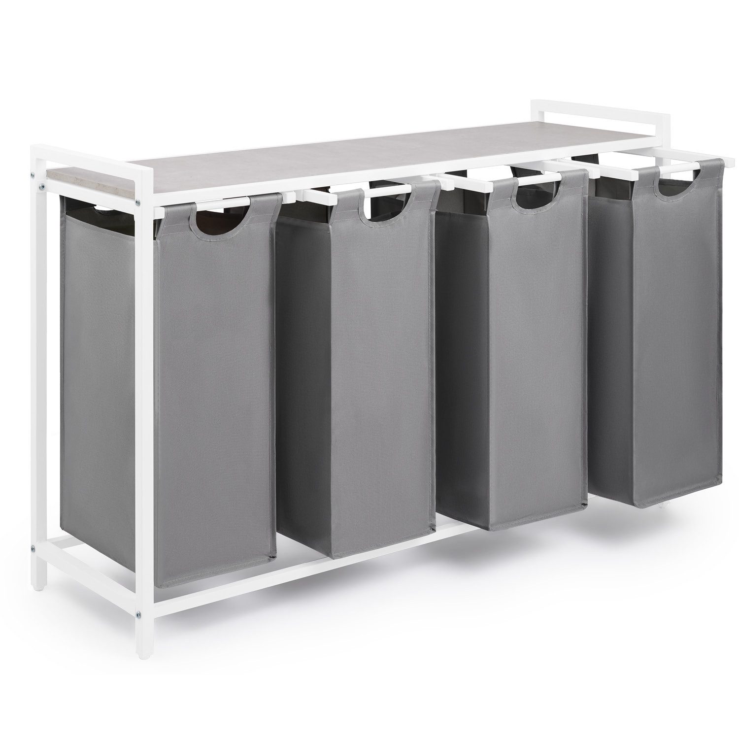 Blumtal Ausziehwäschekorb 2-4 Fächer Wäschesammler mit Ablage und Metallrah günstig online kaufen