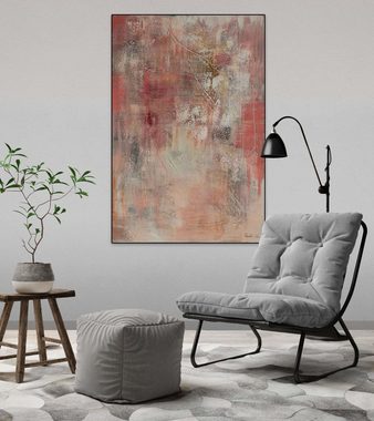KUNSTLOFT Gemälde Rosenzauber 80x120 cm, Leinwandbild 100% HANDGEMALT Wandbild Wohnzimmer