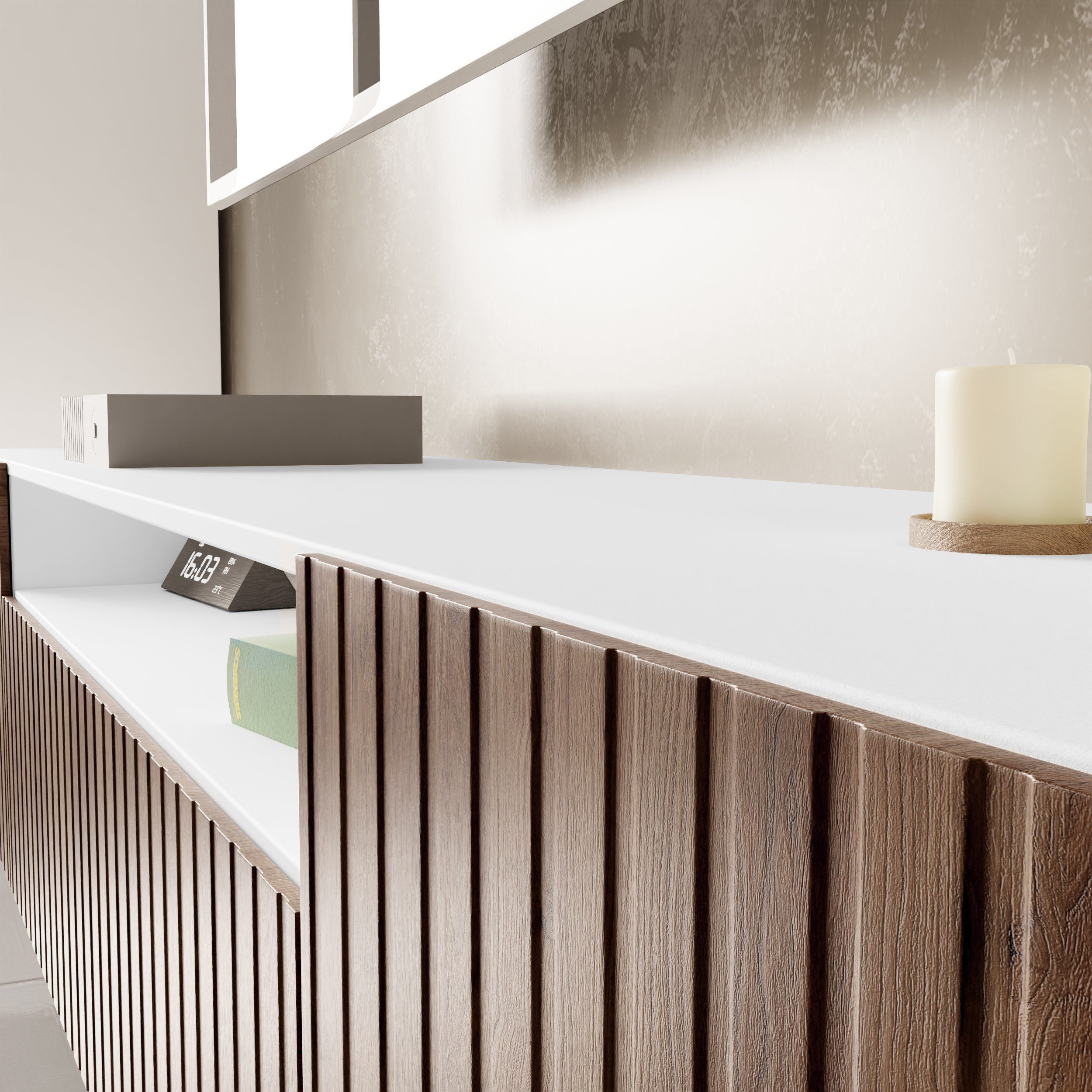 Beautysofa TV-Schrank Modernes RTV-Kabinett mit gefrästen günstig online kaufen