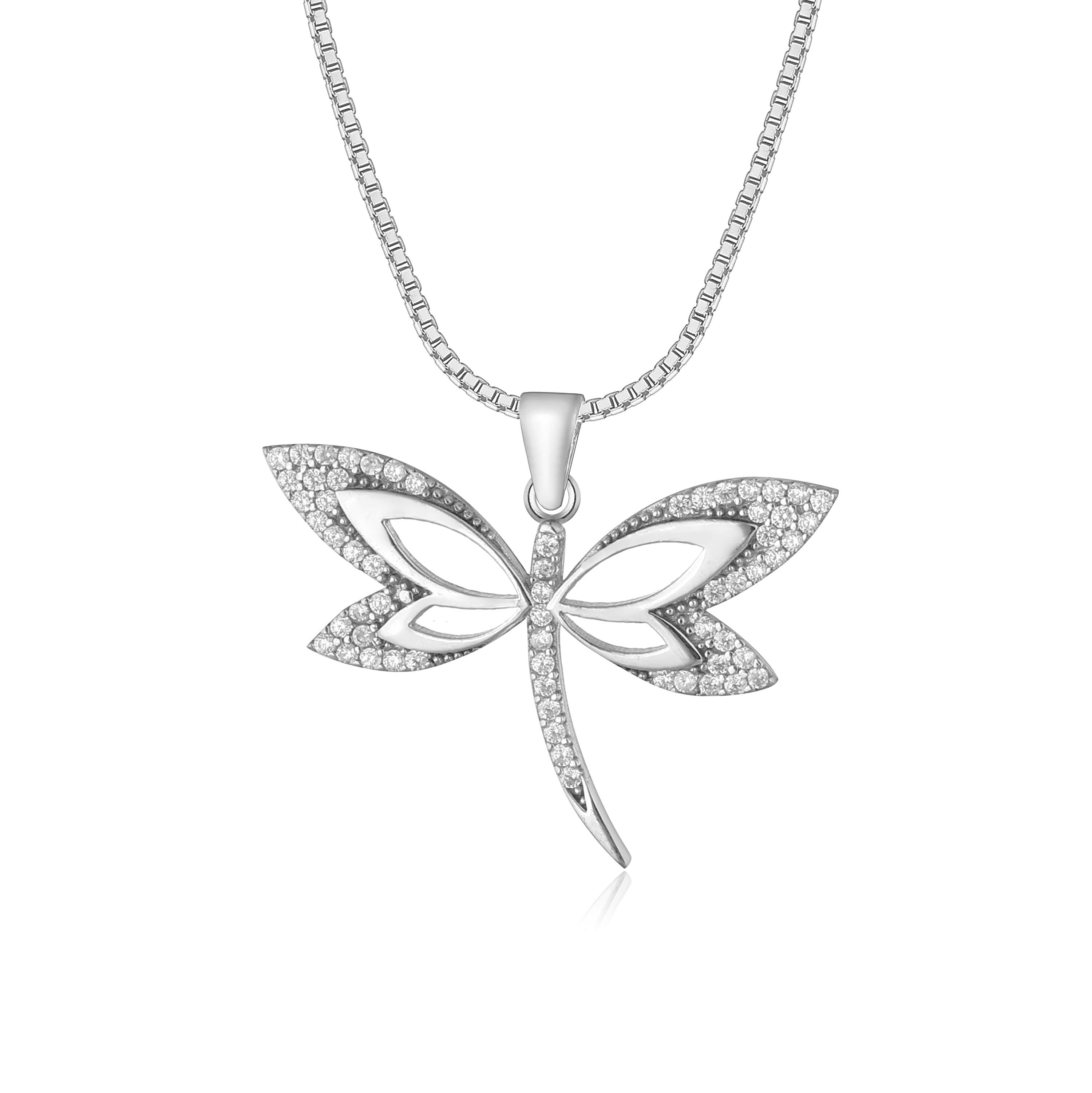 NAHLE Kette mit Anhänger Silberkette Libelle Kette, 925 Silber Anhänger mit günstig online kaufen