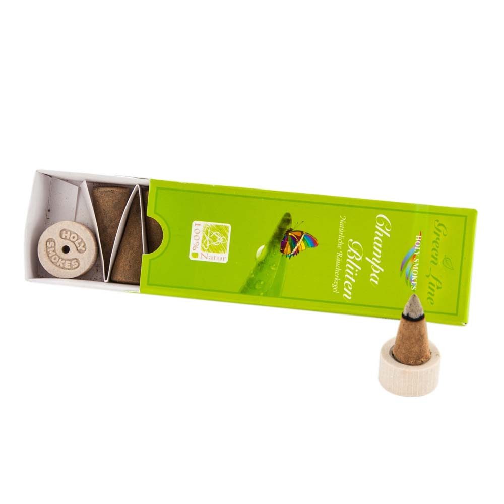 Berk Räucherspäne Holy Smokes Green Line Räucherkegel - Champa Blüten 16g