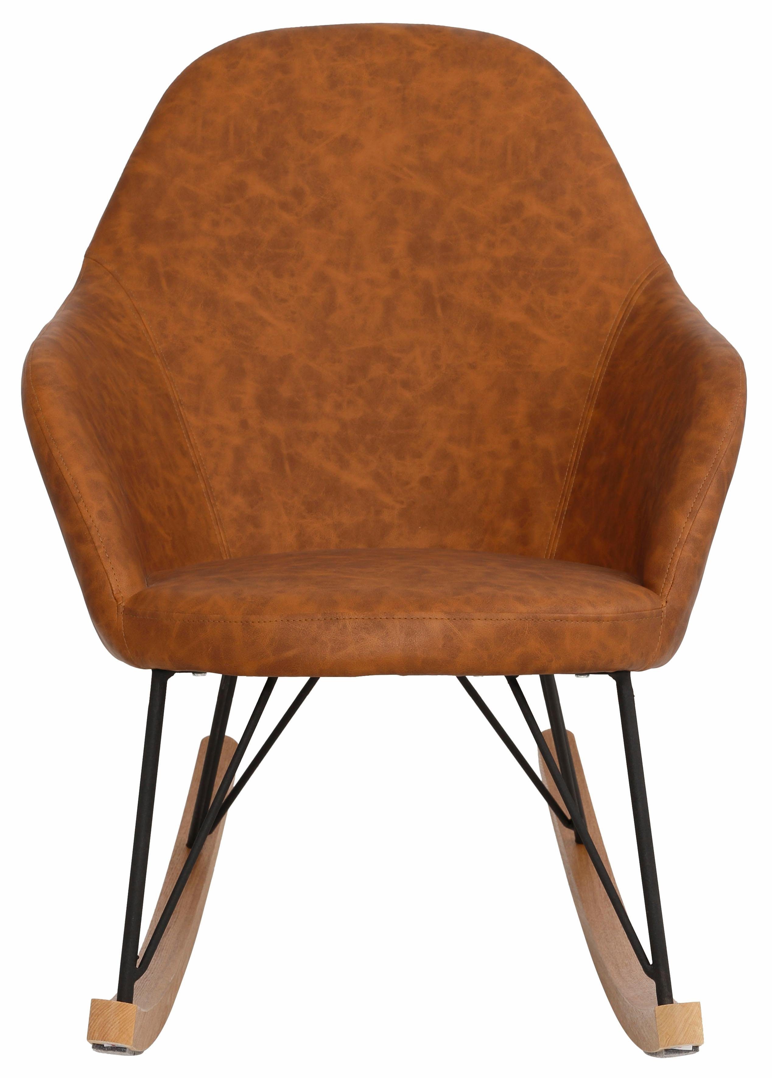 Home affaire Schaukelstuhl Tampa, Metallbeine mit Holzkufen, gemütlicher Relaxsessel