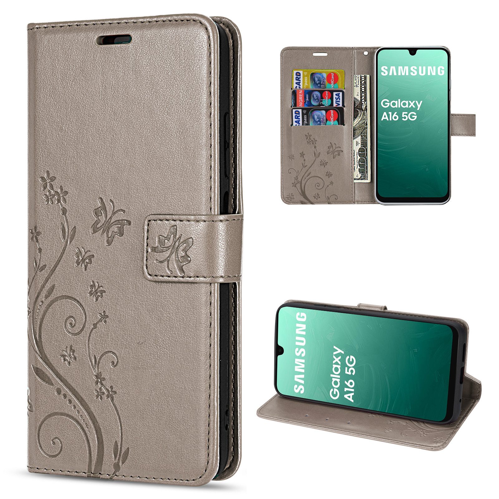 betterfon Handyhülle Handytasche für Samsung Galaxy A17 5G Klapphülle mit Kartenfächern, Bookstyle-Hülle mit Magnetverschluss, Smartstand & Kunstleder