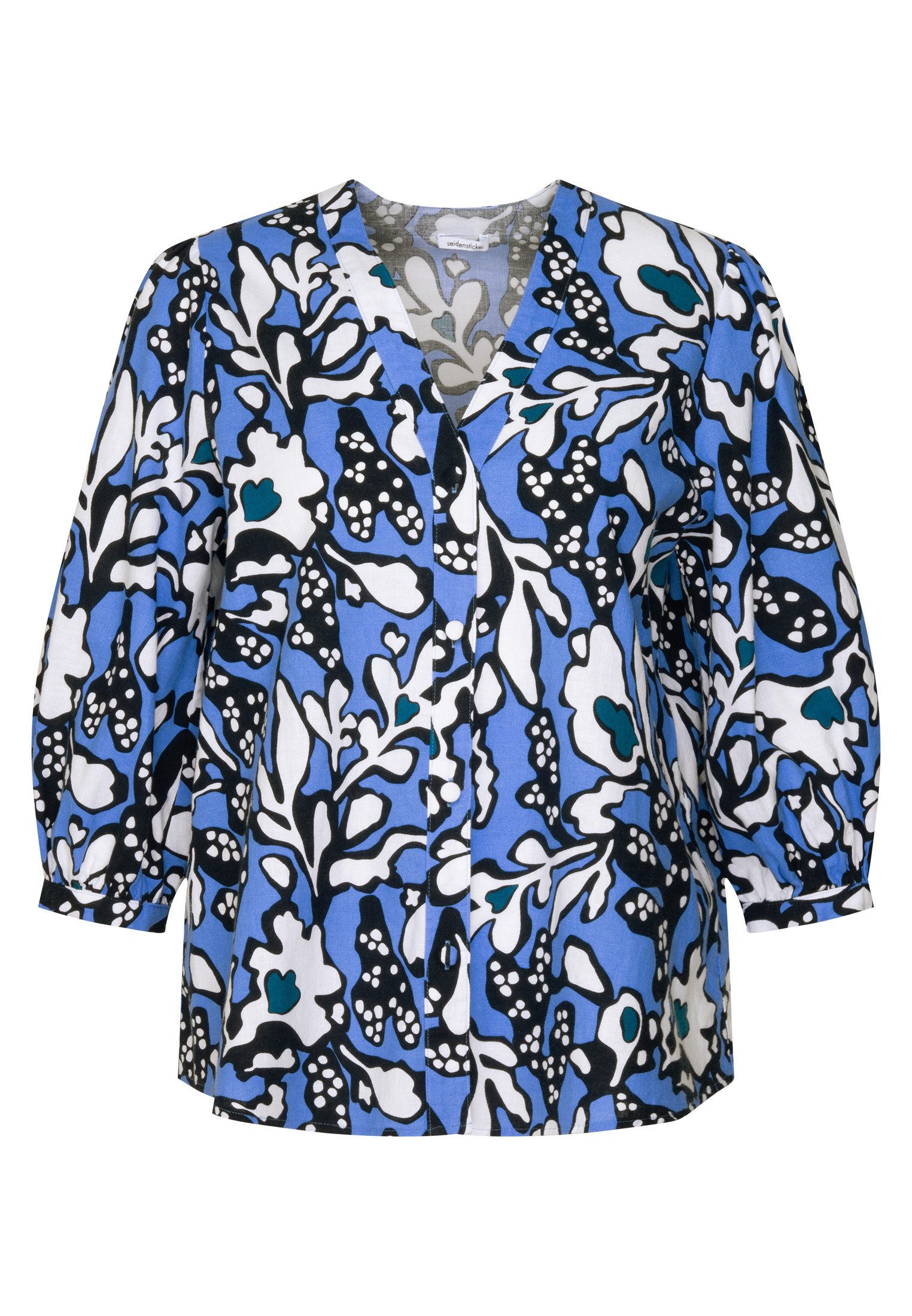 Klassische Bluse Schwarze Rose