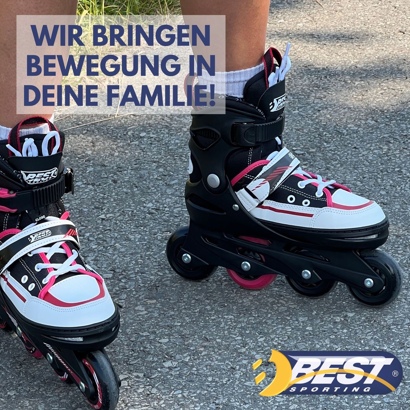 Best Sporting Schlittschuhe Inline Skates Kinder I Rollschuhe größenverstellbar, Robuste Inliner für Jugendliche mit Bremse