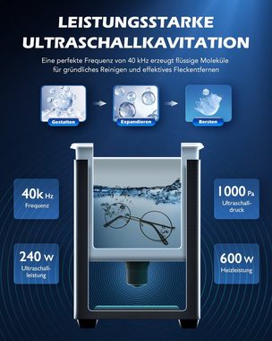 CREWORKS Ultraschallreiniger 10 L Ultraschallreinigungsgerät Ultraschallbad Reiniger