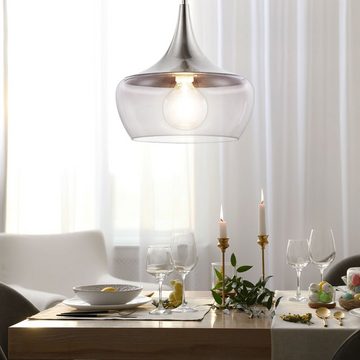 etc-shop Pendelleuchte, Leuchtmittel nicht inklusive, Decken Pendel Lampe VINTAGE Wohn Ess Zimmer Beleuchtung Retro Glas