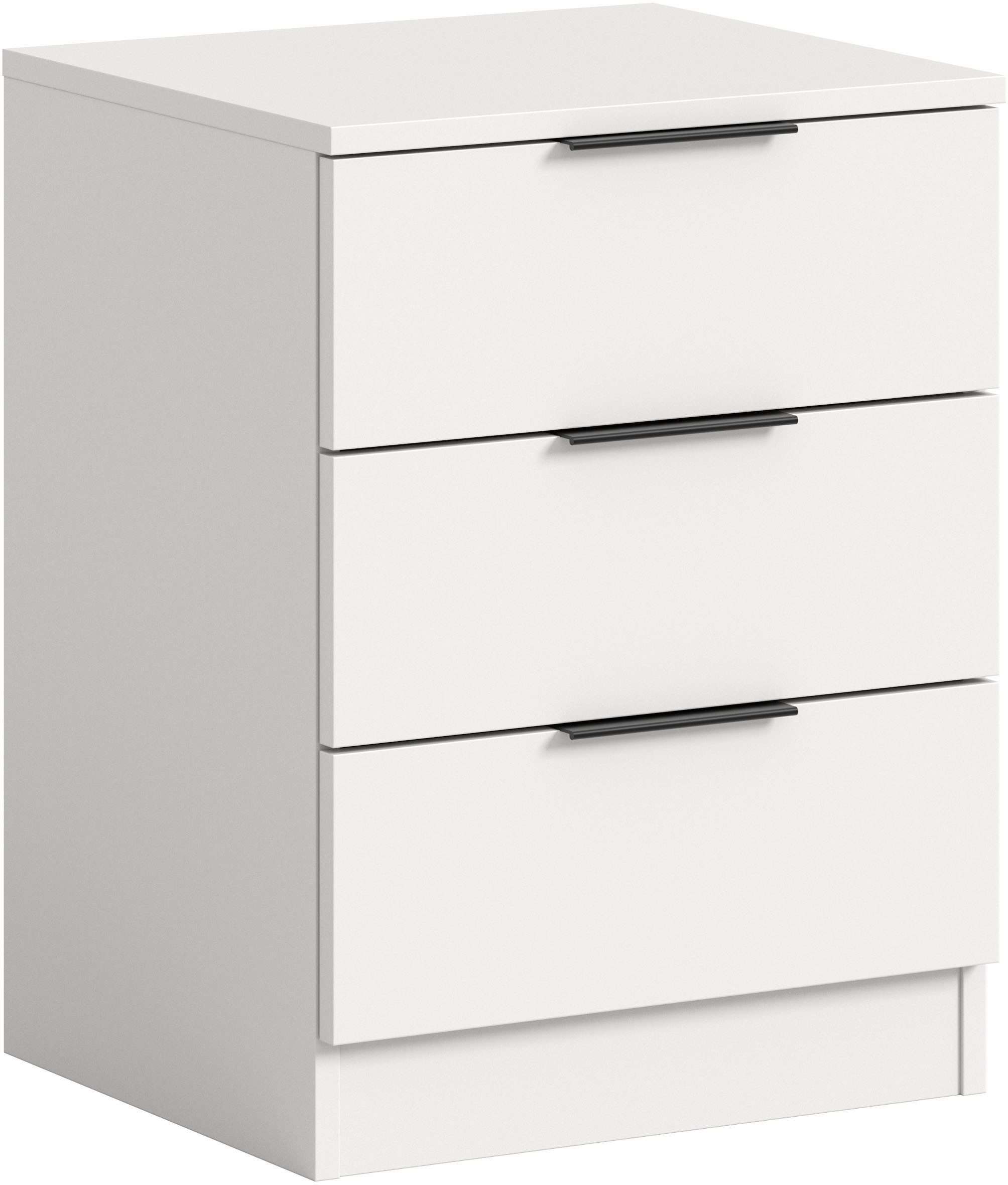 Home affaire Nachtkommode Skarde Nachttisch Beistelltisch Kommode, Breite: 45 cm (1 St), Skarde, Nachtkommode, 3 Schubkästen, weiß