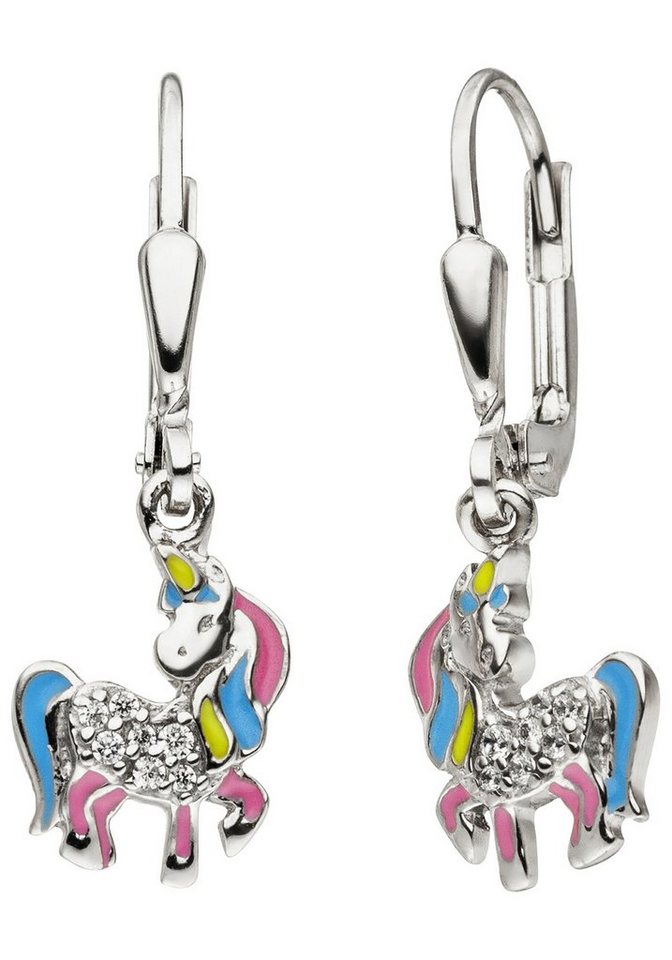 JOBO Paar Ohrhänger Einhorn, 925 Silber... JOBO Paar Ohrhänger Einhorn, 925 Silber...