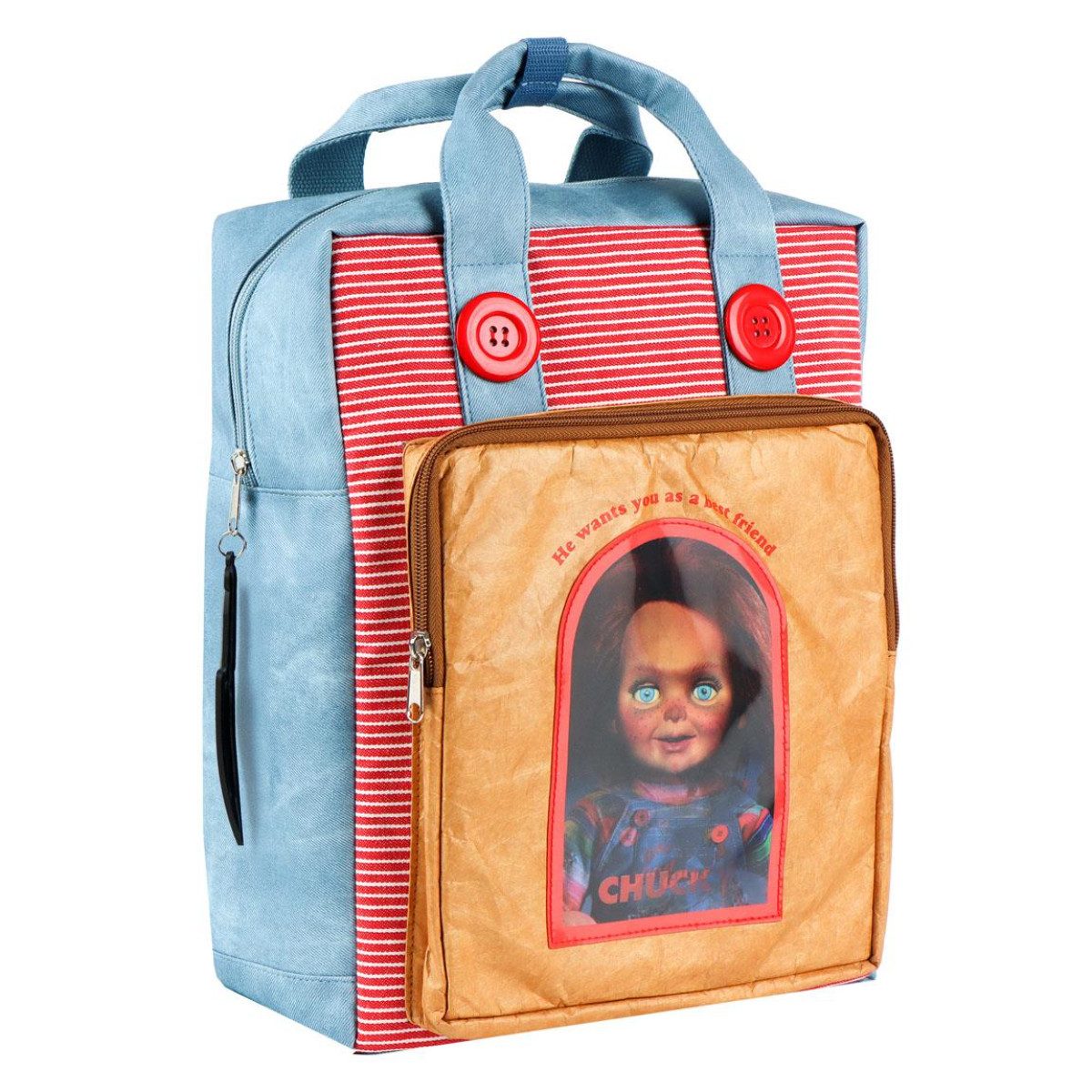 Rucksack Chucky Kunstleder 27x43x11 cm Casual Fashion Backpack Tasche