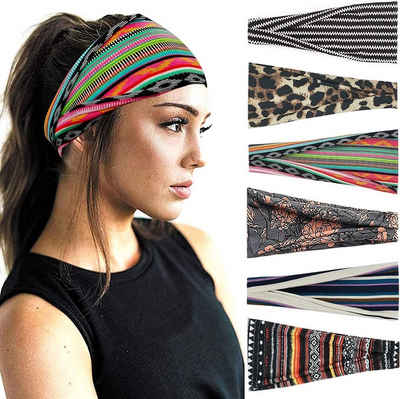 BOTC Haarband Yoga Sport Haarband Mehrfarbig Haarreifen Damen, set, 6-tlg., 6 Stirnbänder, 23*10CM - 6 Farben Mix - Sport Yoga Стрічка для волосся