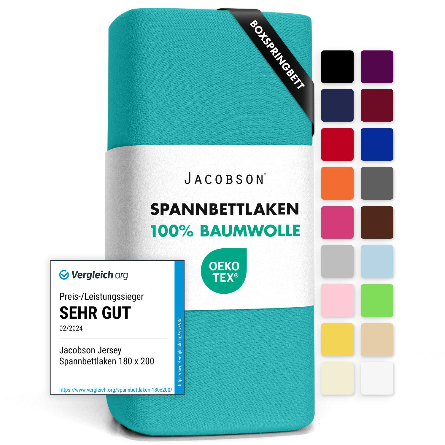 Jacobson Spannbettlaken aus 100% Baumwolle, Jersey günstig online kaufen