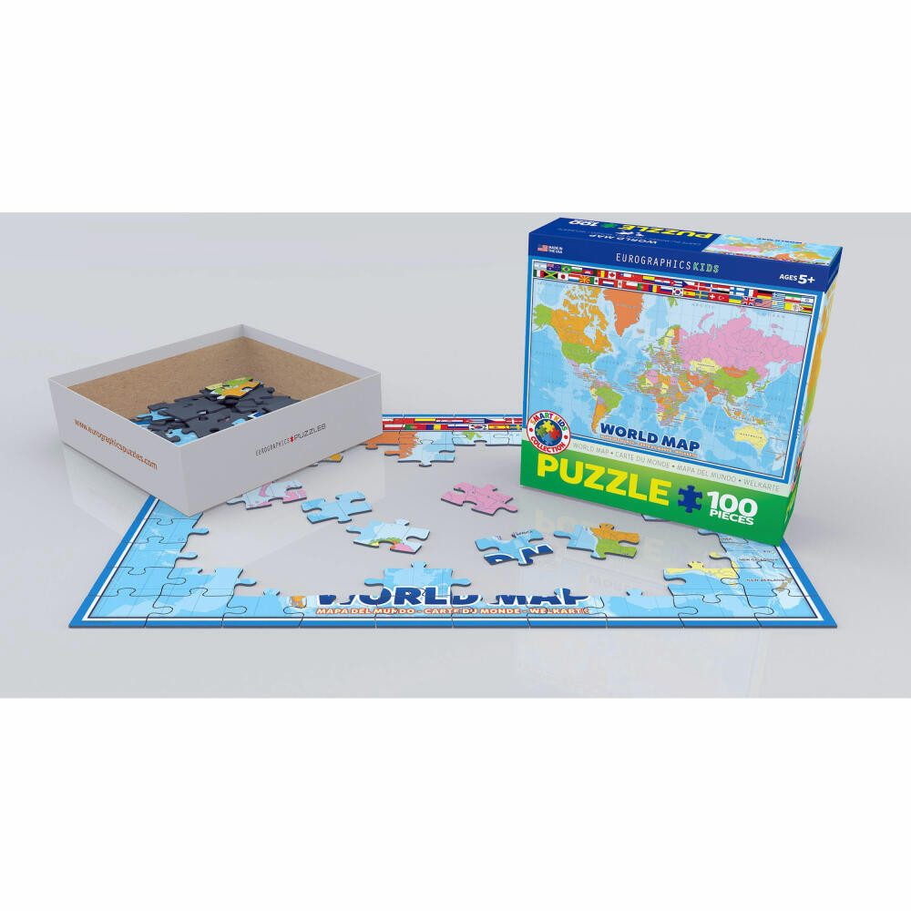 EUROGRAPHICS Puzzle Weltkarte, 100 Puzzleteile
