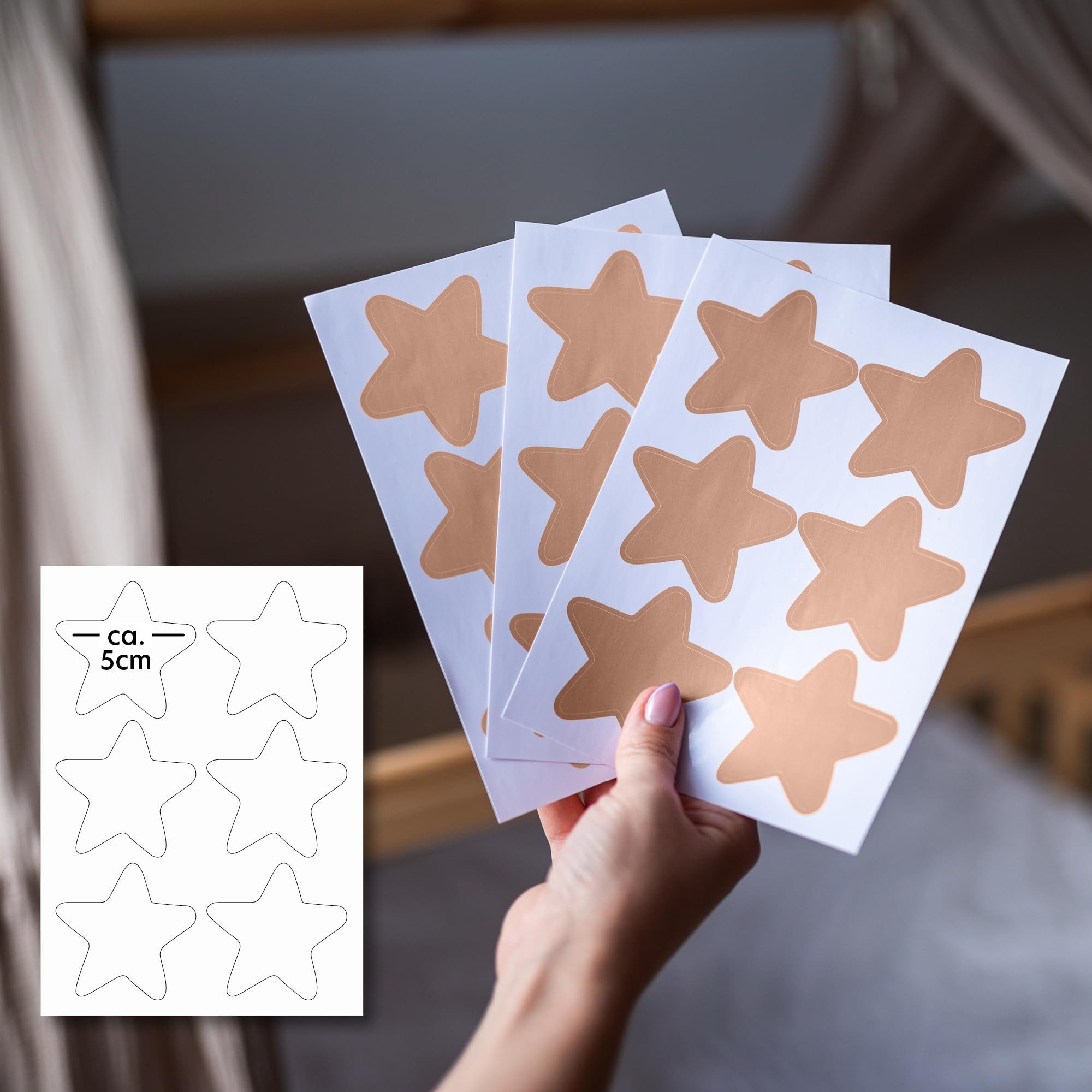 lilimaus Wandsticker Herzen, Sterne & Punkte selbstklebend - Deko fürs Kinderzimmer (36 St), Herzen, Sterne oder Punkte - 36er- & 132er-Set, ablösbar
