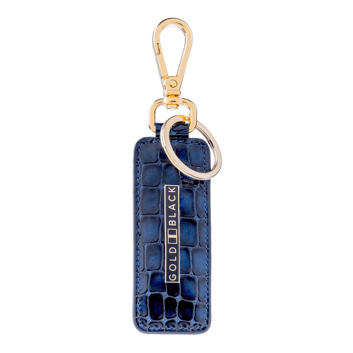 GOLDBLACK Schlüsselanhänger GOLDBLACK Schlüsselanhänger Leder Milano-Design Blau
