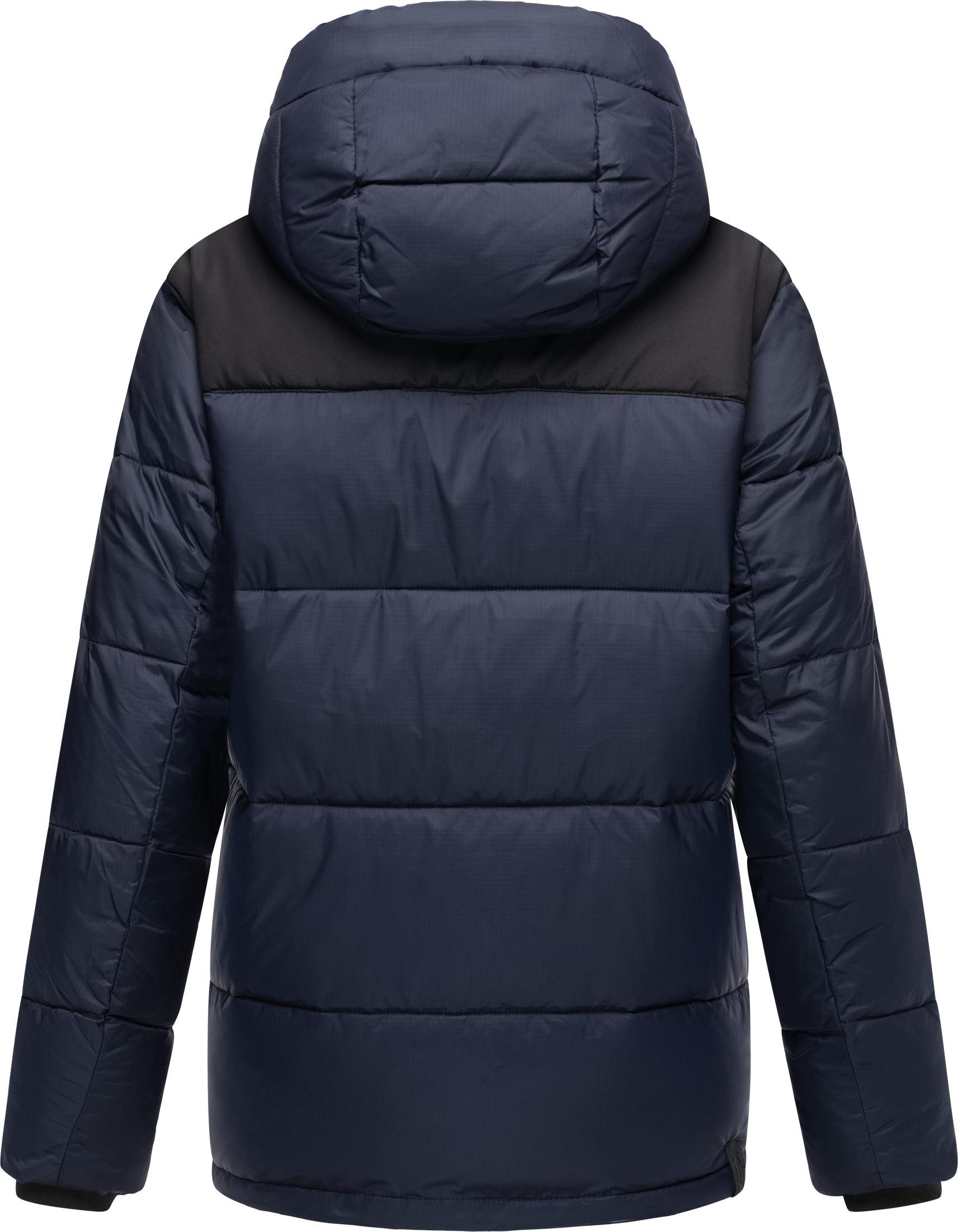 Ragwear Anorak Wikesh stylische Winter Steppjacke mit Colourblocking