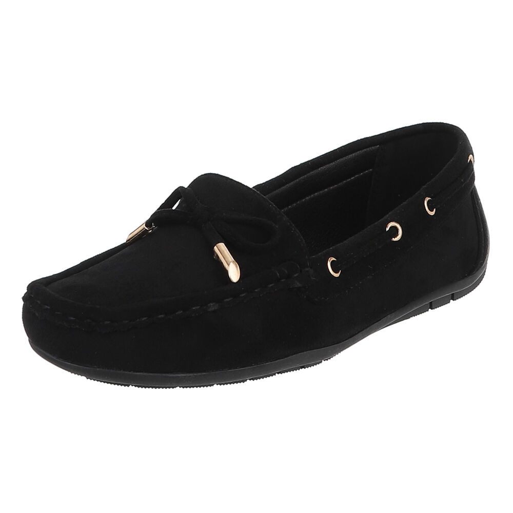 Ital-Design Damen Mokassin mit elegantem Design und optimalem Komfort Slipper (91260999) Flach Mokassins in Schwarz
