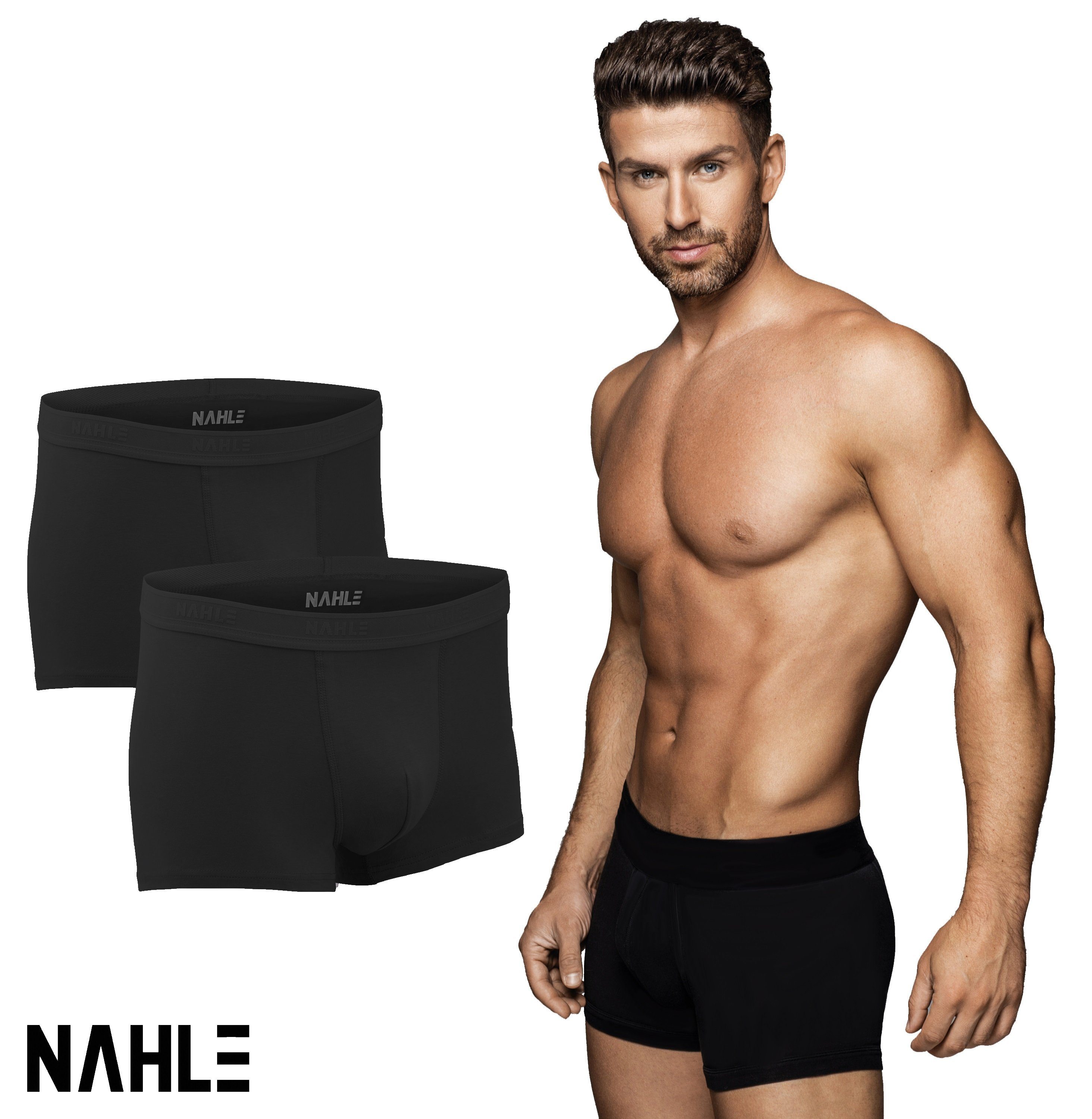 NAHLE Boxershorts Herren Baumwolle, (8-St., Pack) Unterhosen weicher aus gekämmter Webbund Männer Retroshorts elastischer 8er