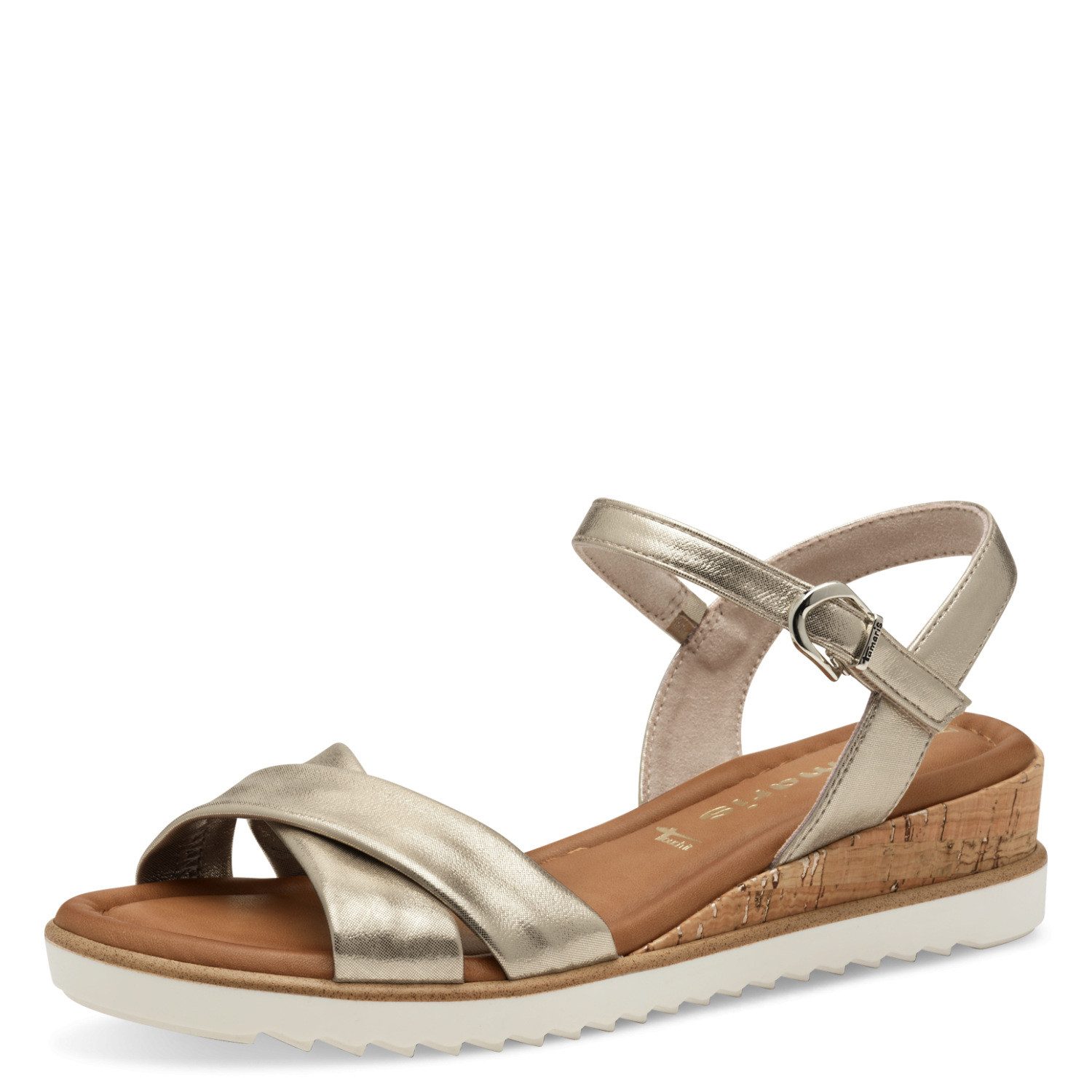 Tamaris Sandalette, Keilabsatz, Sommerschuh, Riemchensandale mit Schnallenverschluss