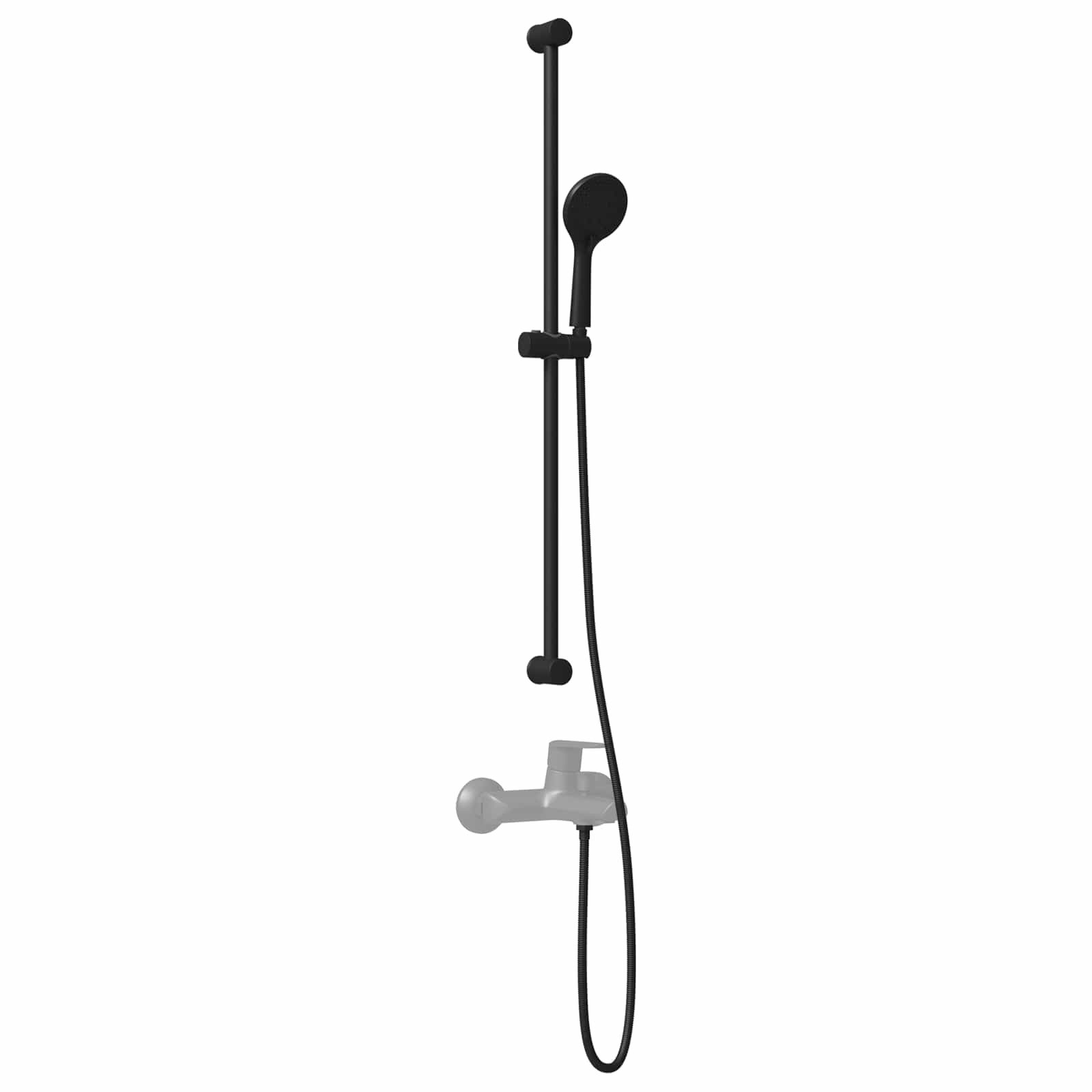 vidaXL Brauseschlauch Duschsystem-Set Schwarz 100 cm Edelstahl, (1 St)