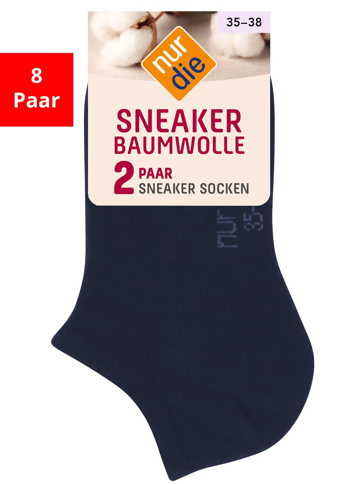 Nur Die Sneakersocken Baumwolle (8-Paar)