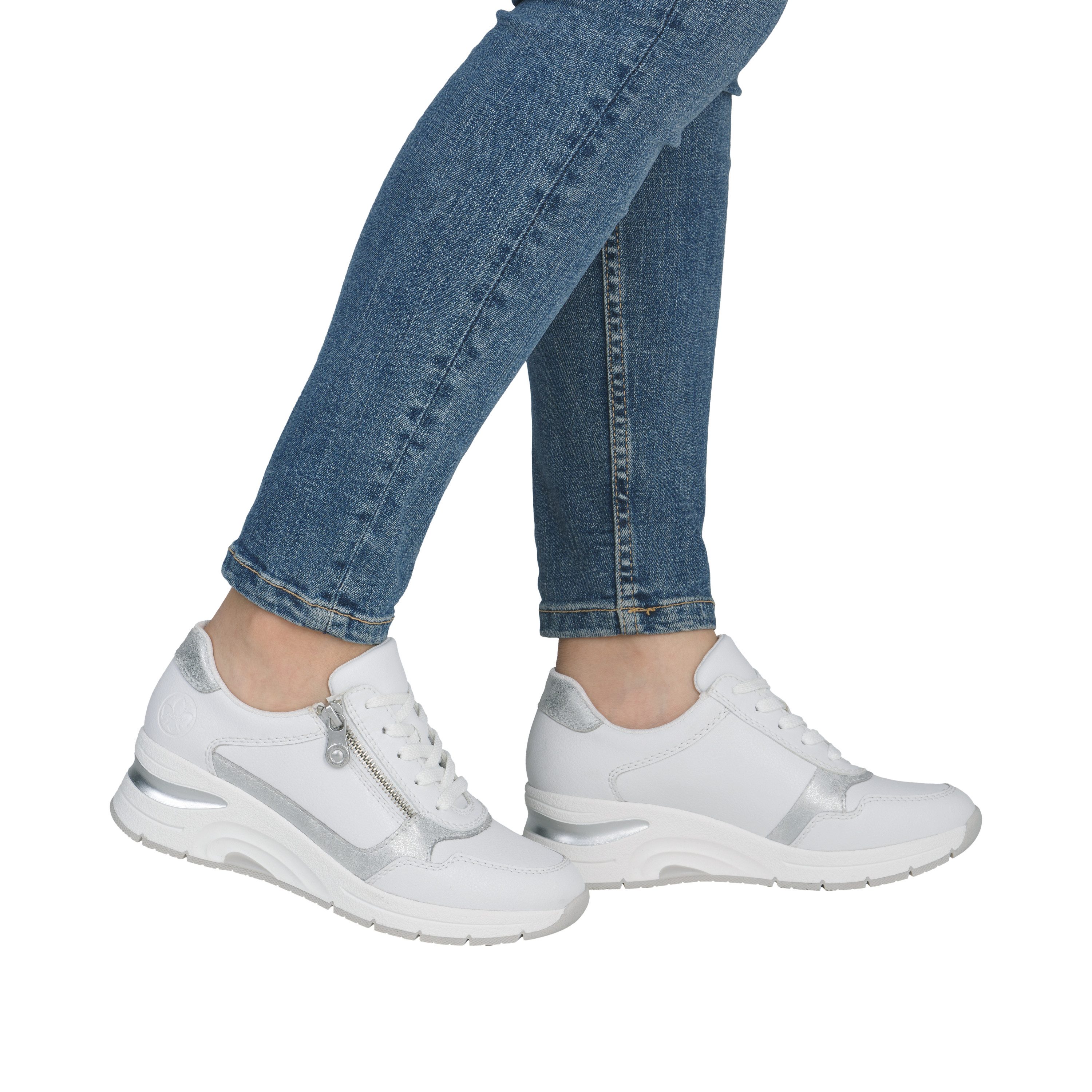 Rieker Keilsneaker Halbschuh, Freizeitschuh, Schnürschuh in schmaler Form