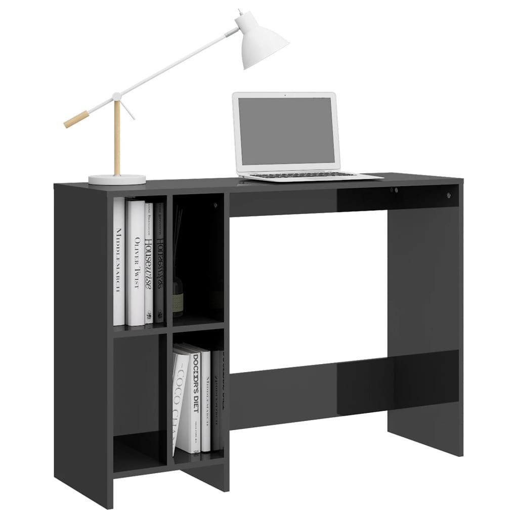 102,5x35x75 cm Hochglanz-Grau furnicato Schreibtisch Holzwerkstoff Computertisch