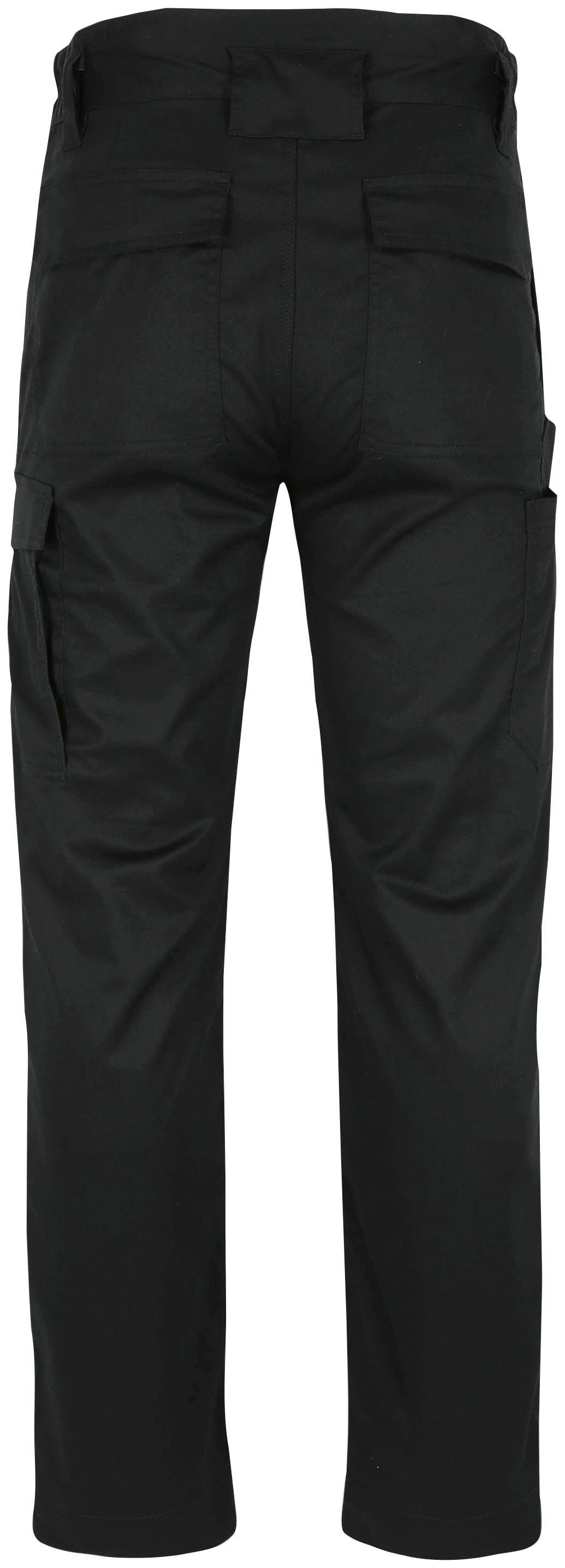 Herock Arbeitshose mit Stretch-Gürtel, Knietaschen schwarz AXO Stretch-Hose 2-tlg) inkl. wasserabweisende (Set