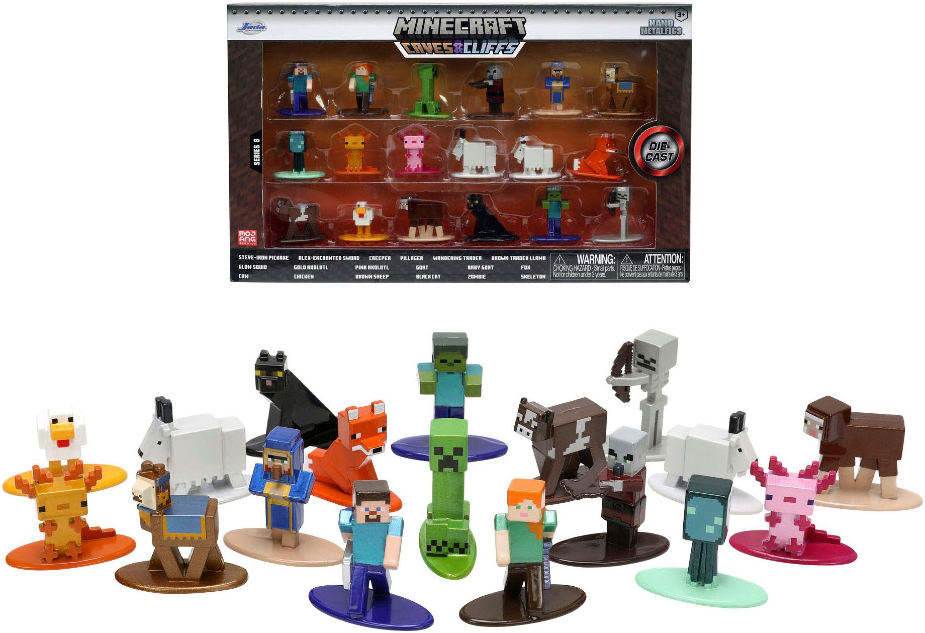 Spielfigur Minecraft, Caves & Cliffs, Multi Pack Nano Metalfigs, Serie 8