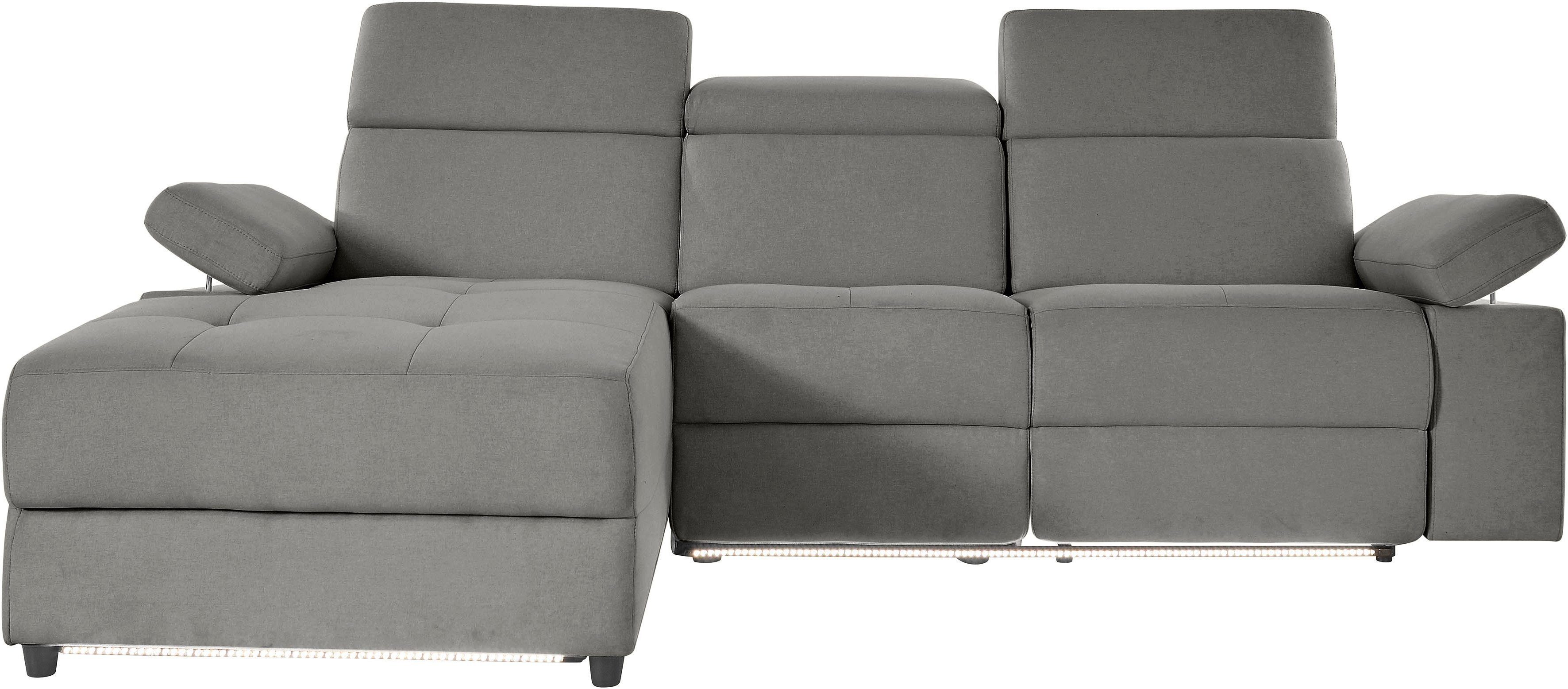 Home affaire Ecksofa Kilado, L-Form, mit Relaxfunktion, verstellbarer Armlehne, Kopfteilverstellung