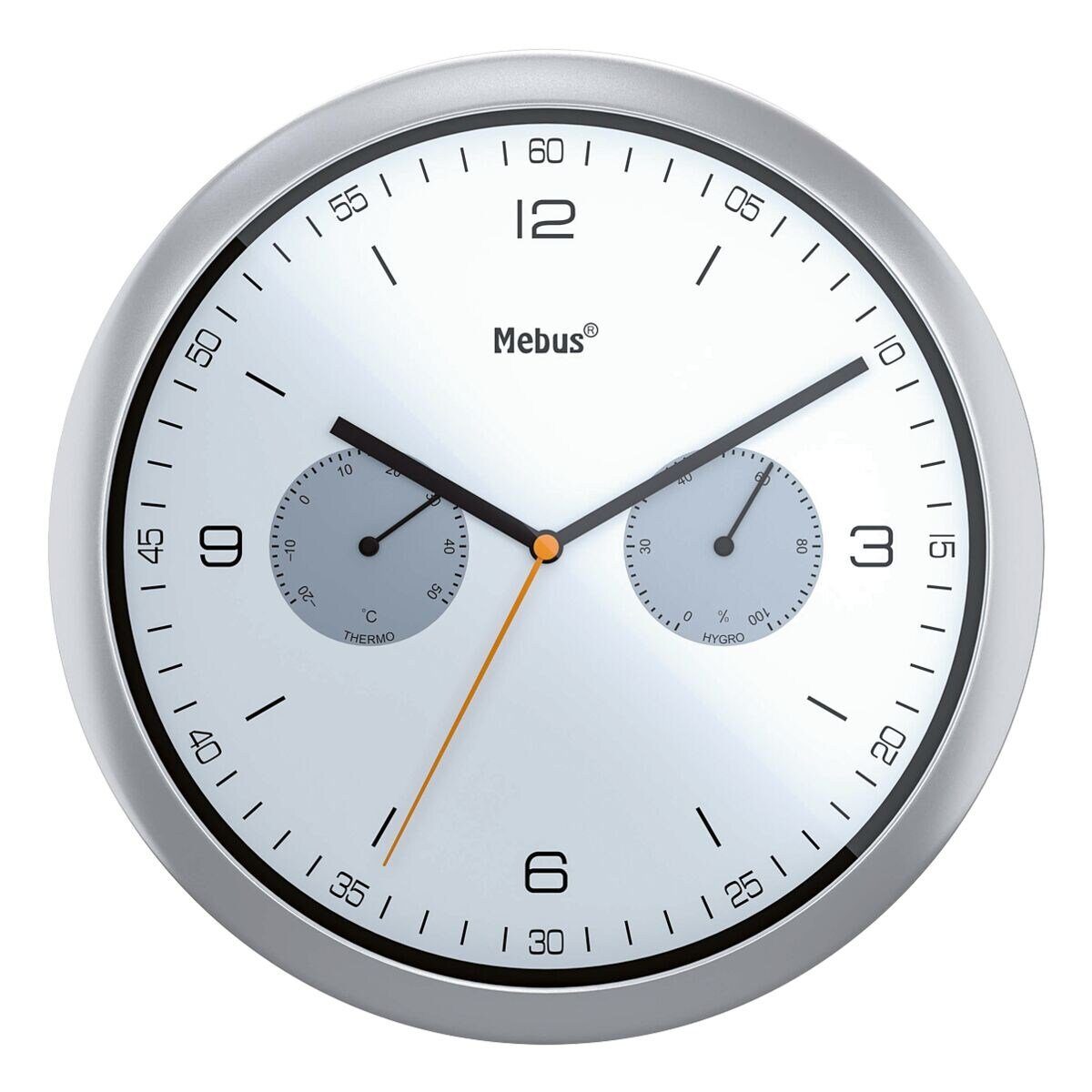 Mebus Wanduhr (mit Hygro- und Thermometer, Ø 26,5 cm) günstig online kaufen