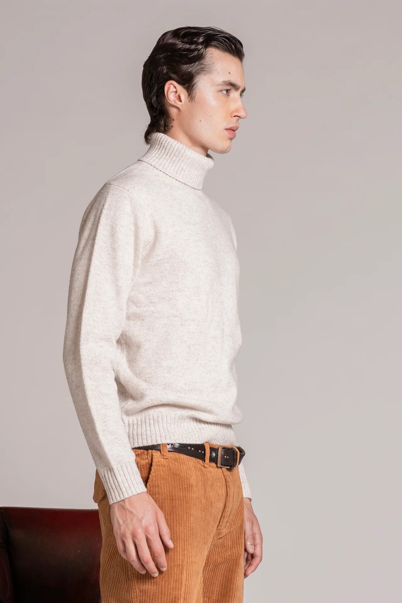 IMPURE Rollkragenpullover JOHN TURTLE NECK IN MOULINE