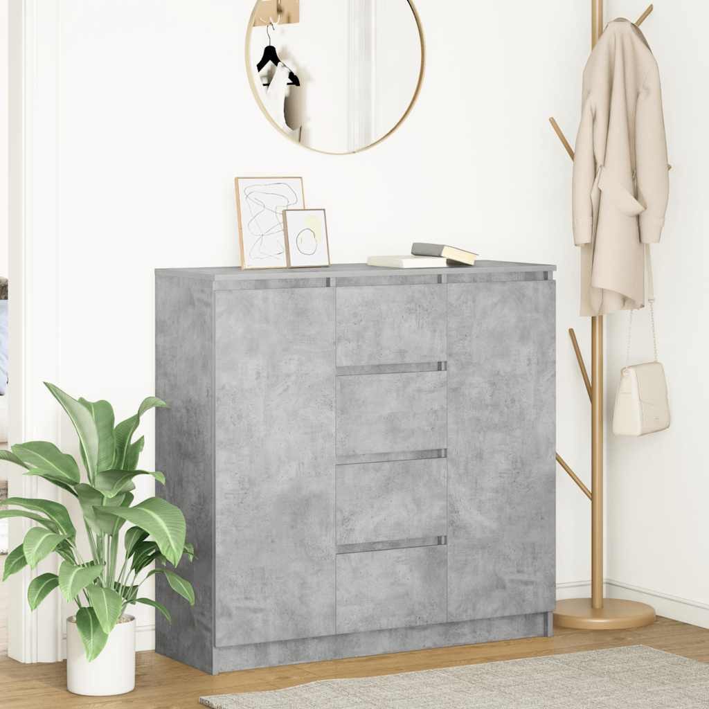 vidaXL Sideboard Sideboard mit Schubladen Betongrau 100,5x35x98,5 cm (1 St)