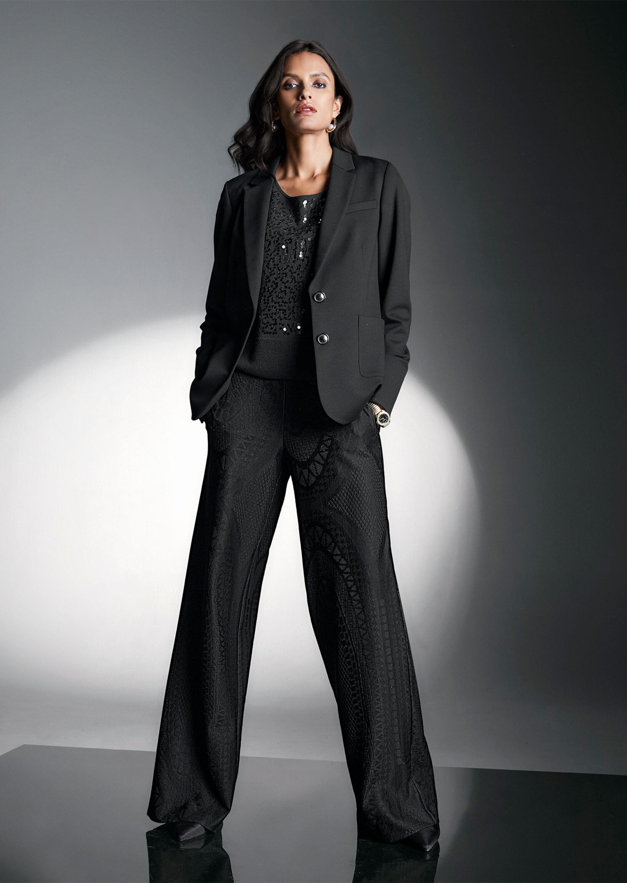 Kurzblazer Langer Jersey-Blazer mit Futter