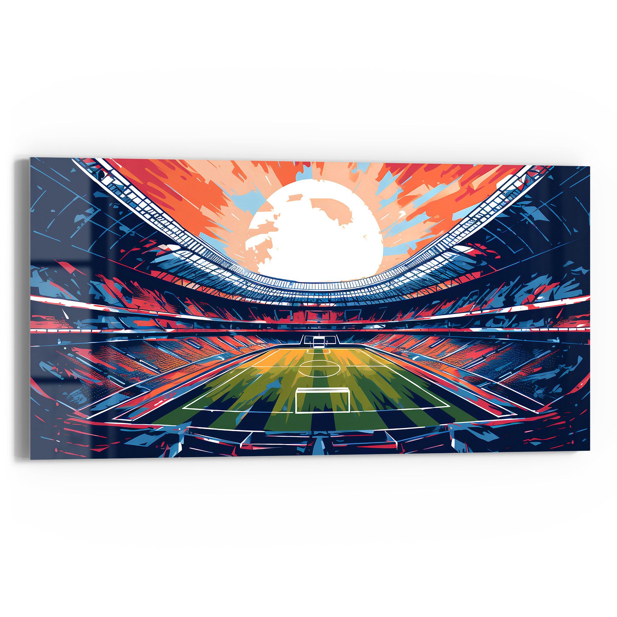 DEQORI Glasbild 'Stadion PSG Paris', 'Stadion PSG Paris', Glas Wandbild Bild schwebend modern