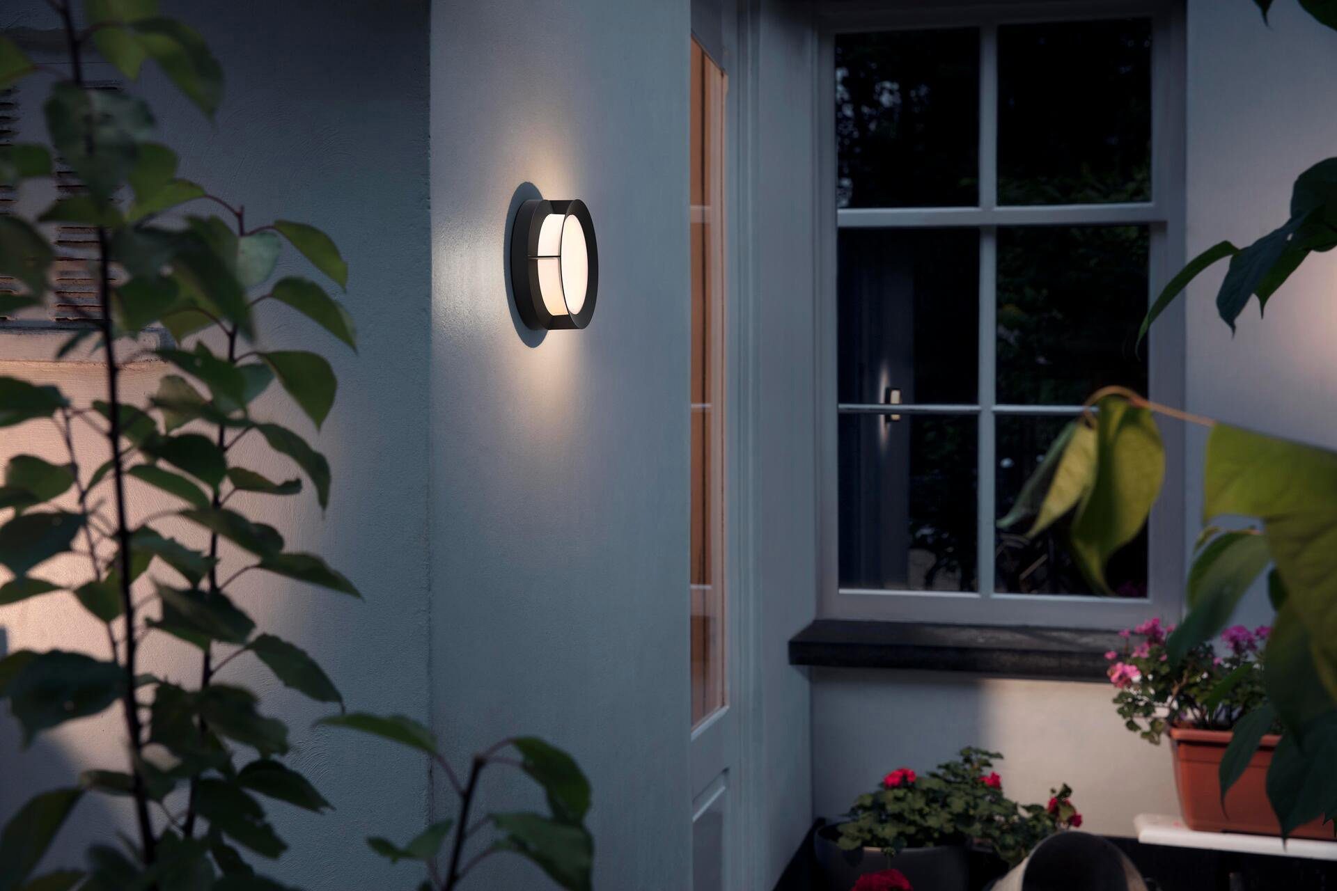 Philips Wandleuchte fest LED Warmweiß, Actea, Schwarz integriert, 1x12W LED Wandleuchte