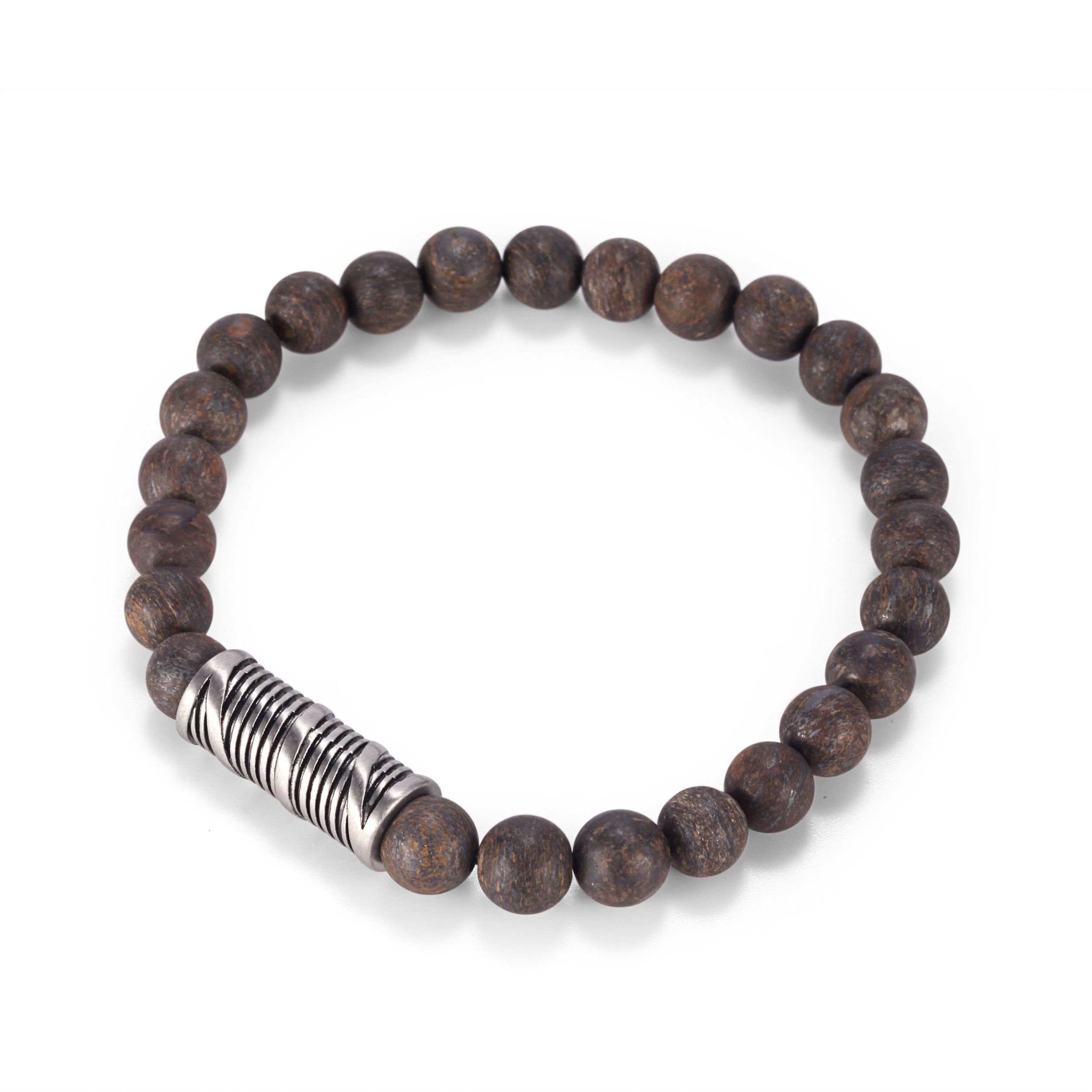 Kingka Armband Bronzit center Rocks“ und echten piece, Design mit mit Stretch-Bead-Armband „Urban Steinkugeln